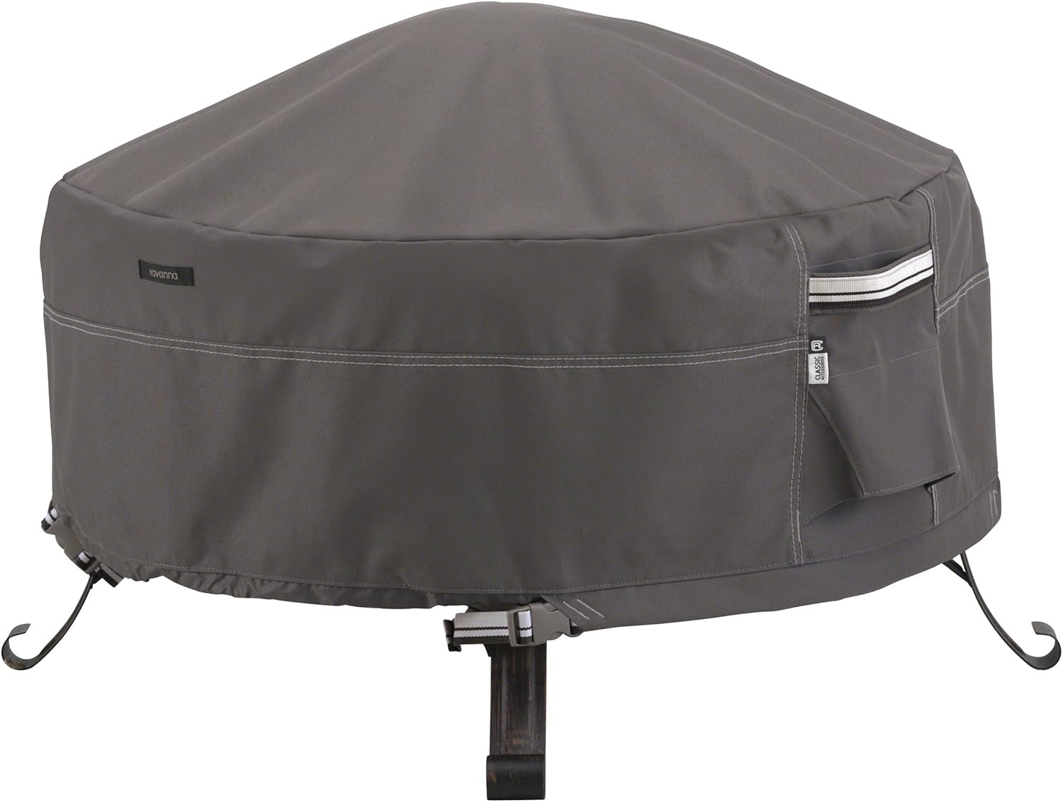 Classic Accessories Ravenna Water-Resistant 30 Inch Full Coverage Round Fire Pit Cover