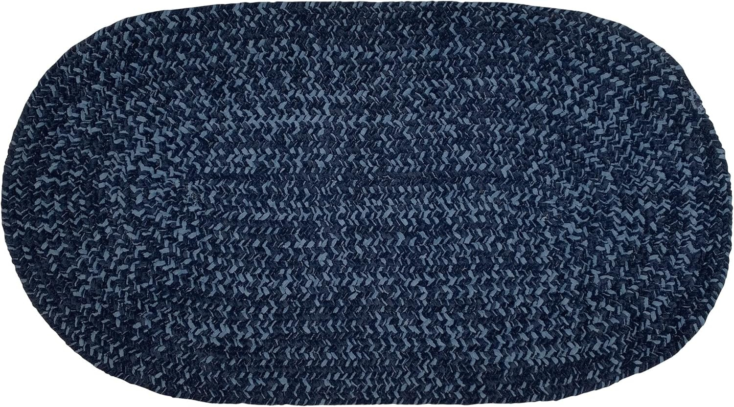 Better Trends Chenille Tweed Braid Collection is Durable and Stain Resistant Reversible Indoor Area Utility Rug 100% Polyester in Vibrant Colors, 22" x 40" Oval, Navy & Smoke Blue