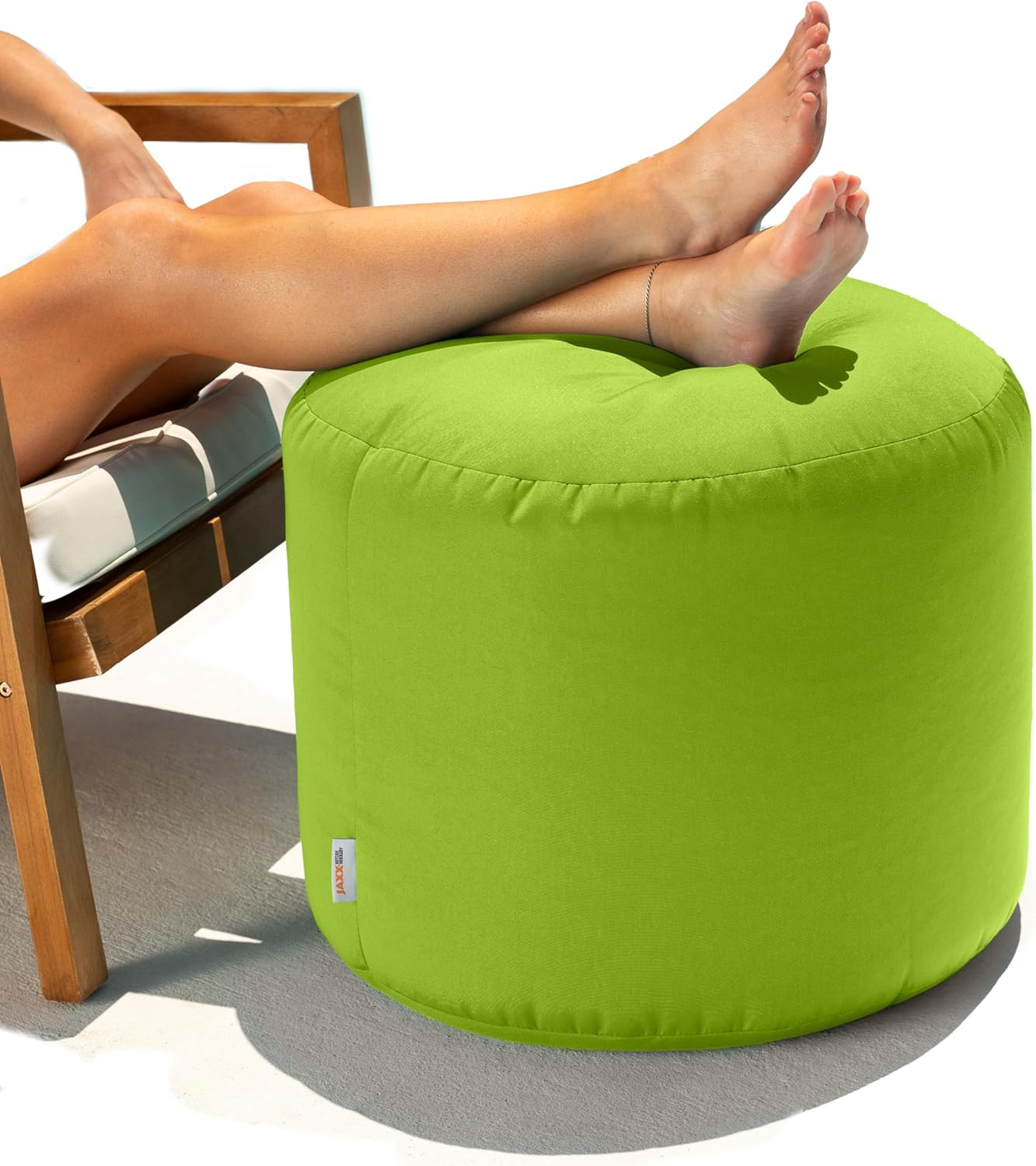 Jaxx Spring Indoor / Outdoor Bean Bag Pouf Ottoman, Lime