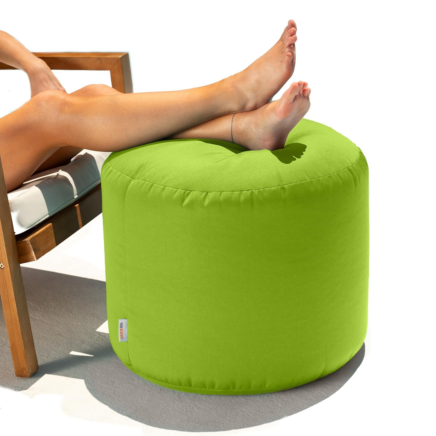 Jaxx Spring Indoor / Outdoor Bean Bag Pouf Ottoman, Lime