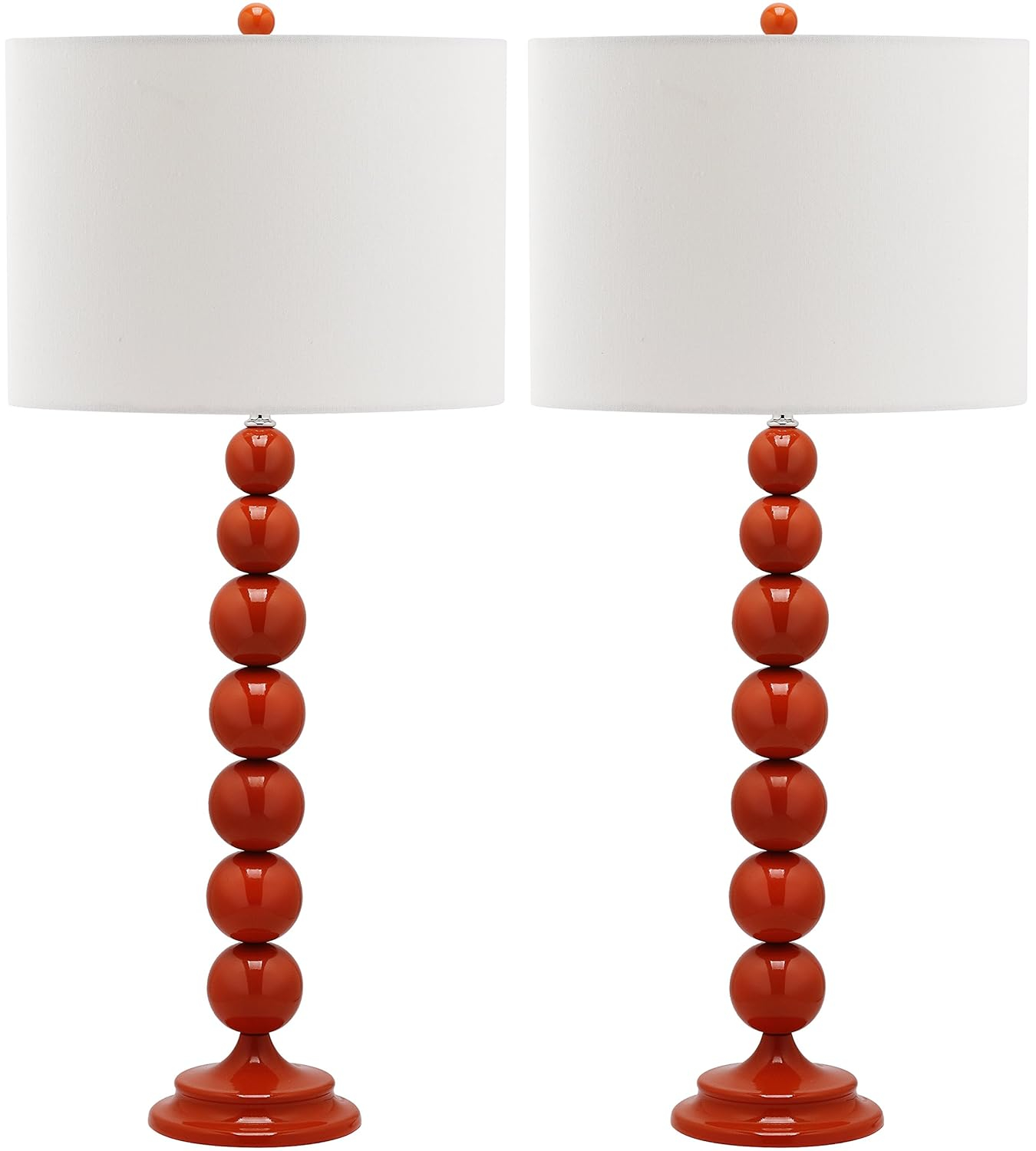 Jenna Stacked Ball Table Lamp (Set of 2) - 31.5 Inch Height - LIT4090 - Orange - Safavieh