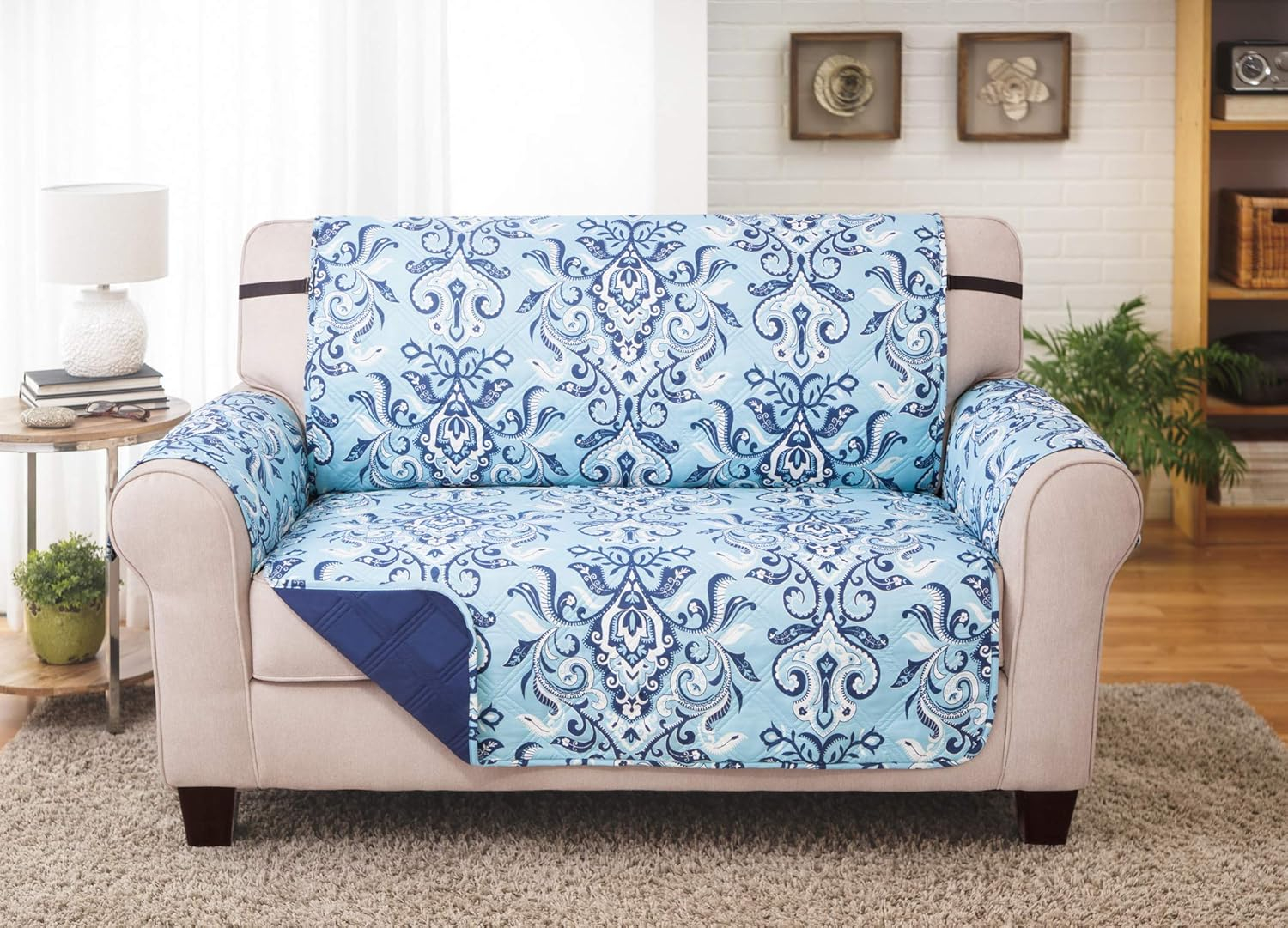 Sofa Cover - Furniture Protector - Shield & Protects from Dogs, Cats, Pets, Kids, Stains - Reversible, Easy Wash & Dry - Chocolate & Tan - 110" W x 75" L