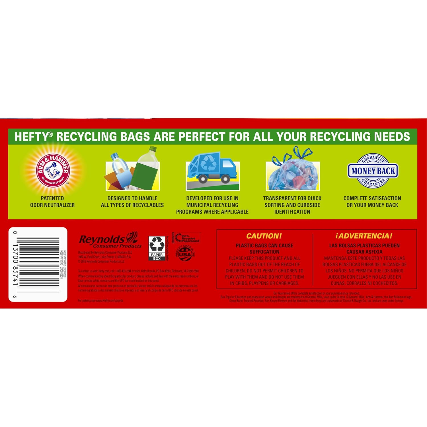 Blue 30 Gallon Drawstring Recycling Trash Bags, 36 Count