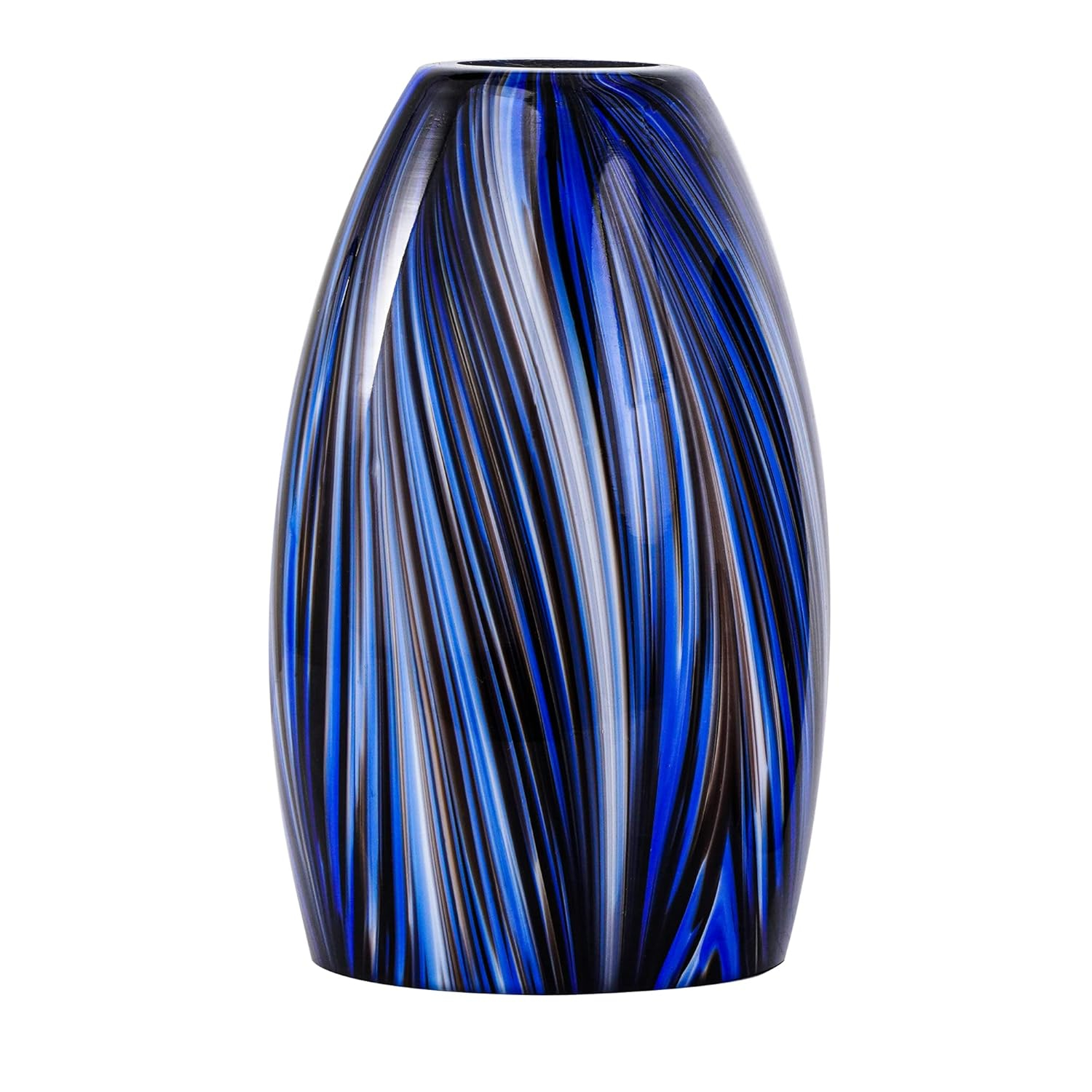 Oval Glass Lamp Shade Only Art Glass Lamp Covers Light Fixture Replacement for Kitchen Island Mini pendant Ceiling Lights Chandelier Hand Blown Glass Shade Replacement (Brown and Blue）