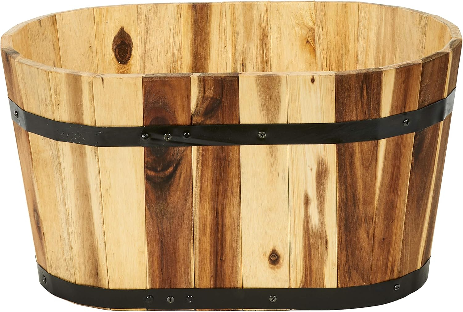 Worth Imports Inc 8" Nested Oval Wood Barrel Planter - 8