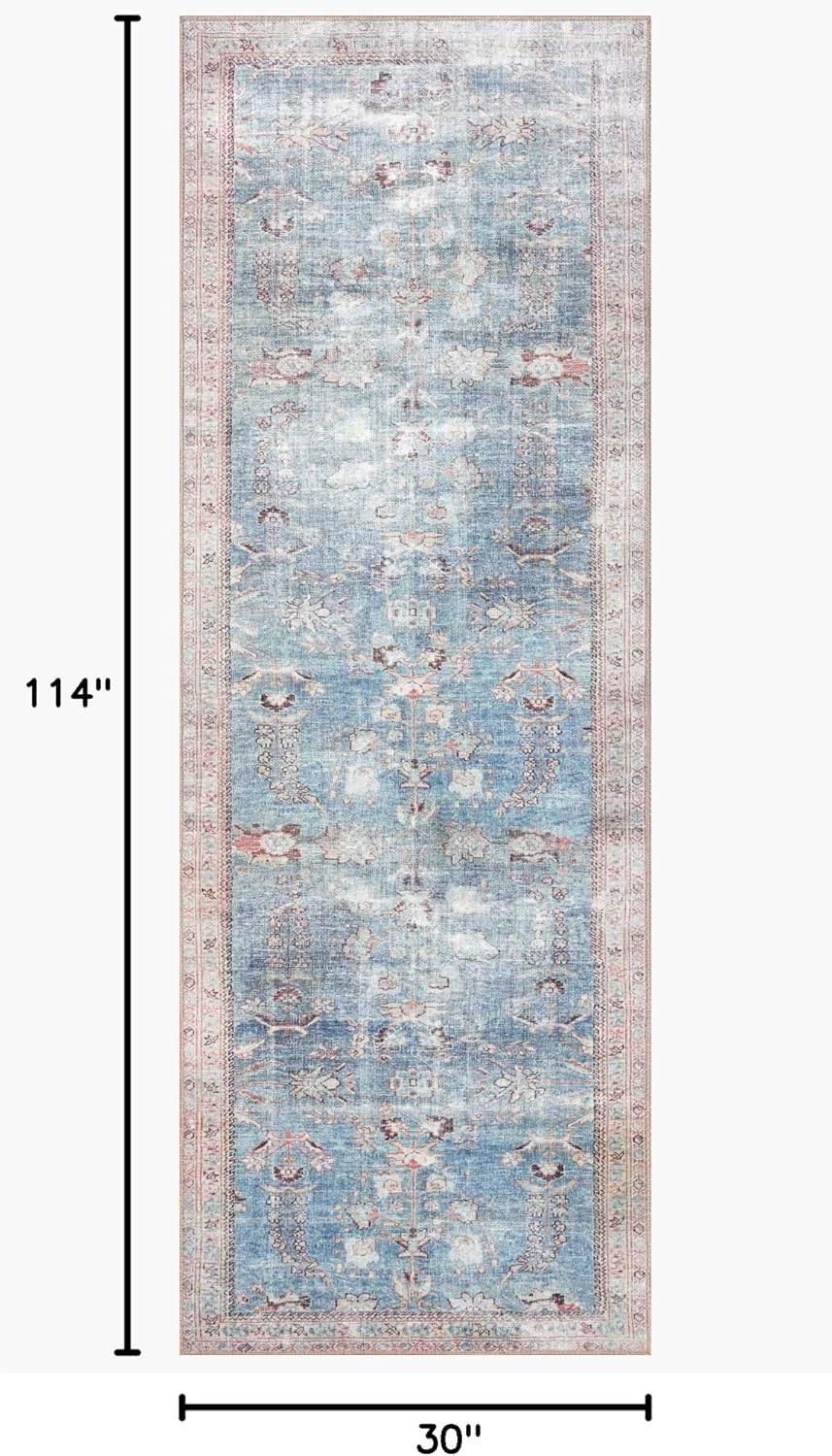 Loloi II Wynter WYN-06 Teal / Multi Oriental Area Rug 2'-6" x 9'-6"