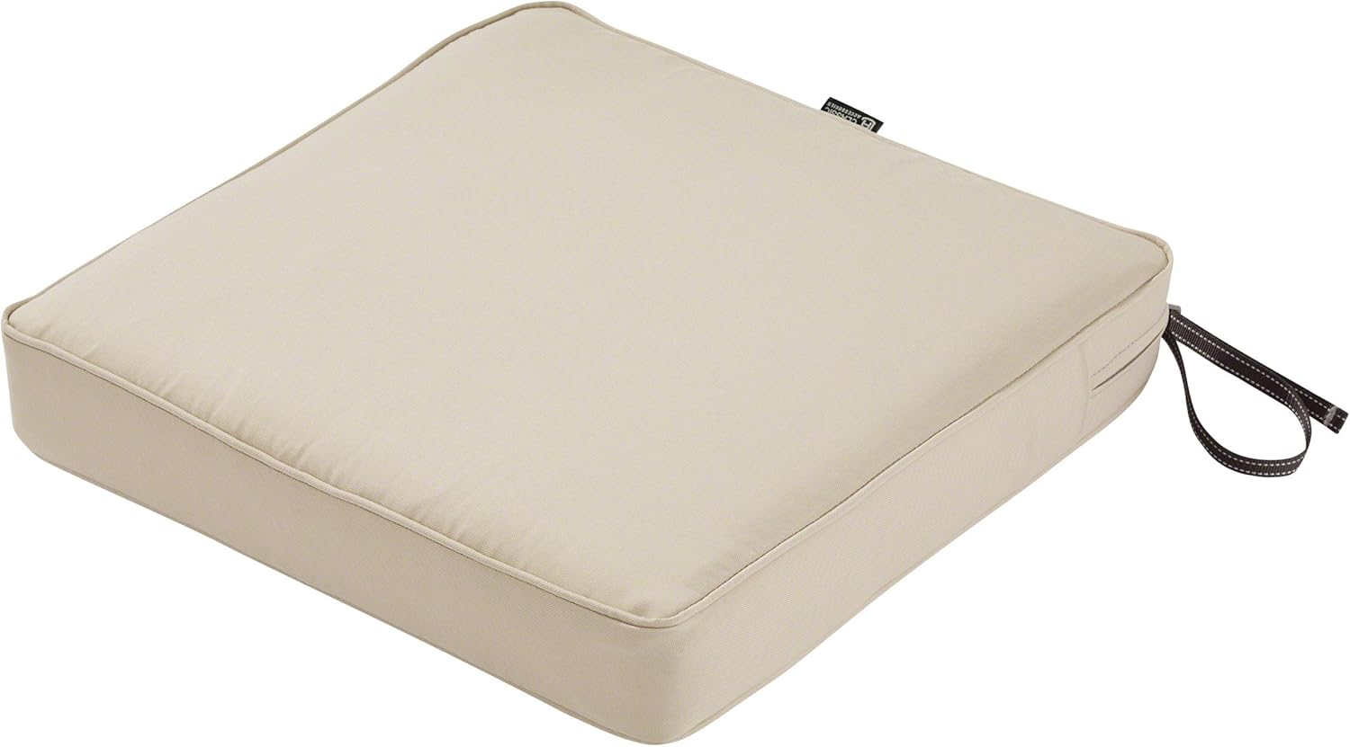 Classic Accessories Montlake FadeSafe Water-Resistant Patio Dining Seat Cushion, 19 x 19 x 3 inch, Antique Beige