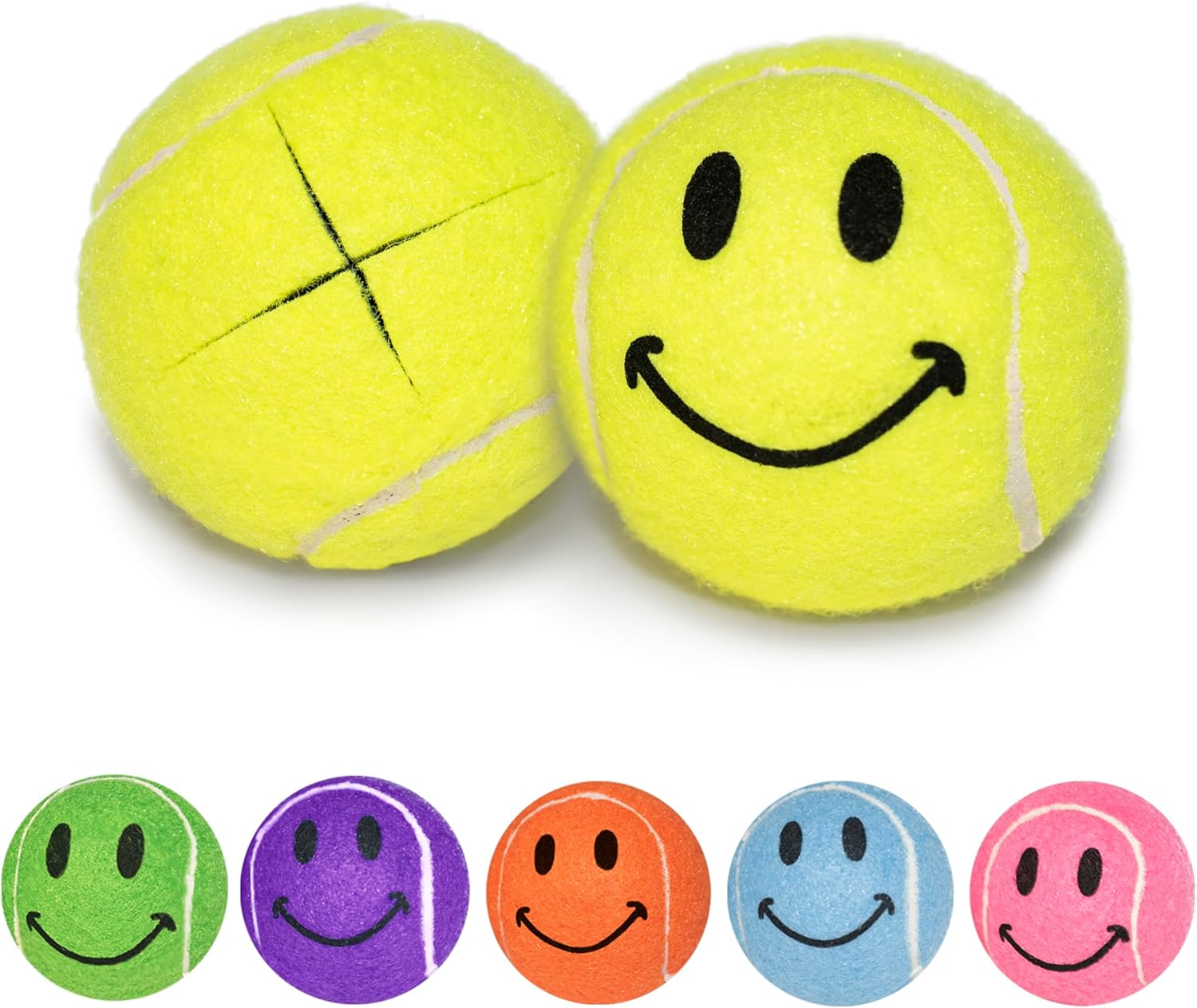 2 Pcs Smiley Pre-cut Walker Tennis Ball Glides Yellow Color