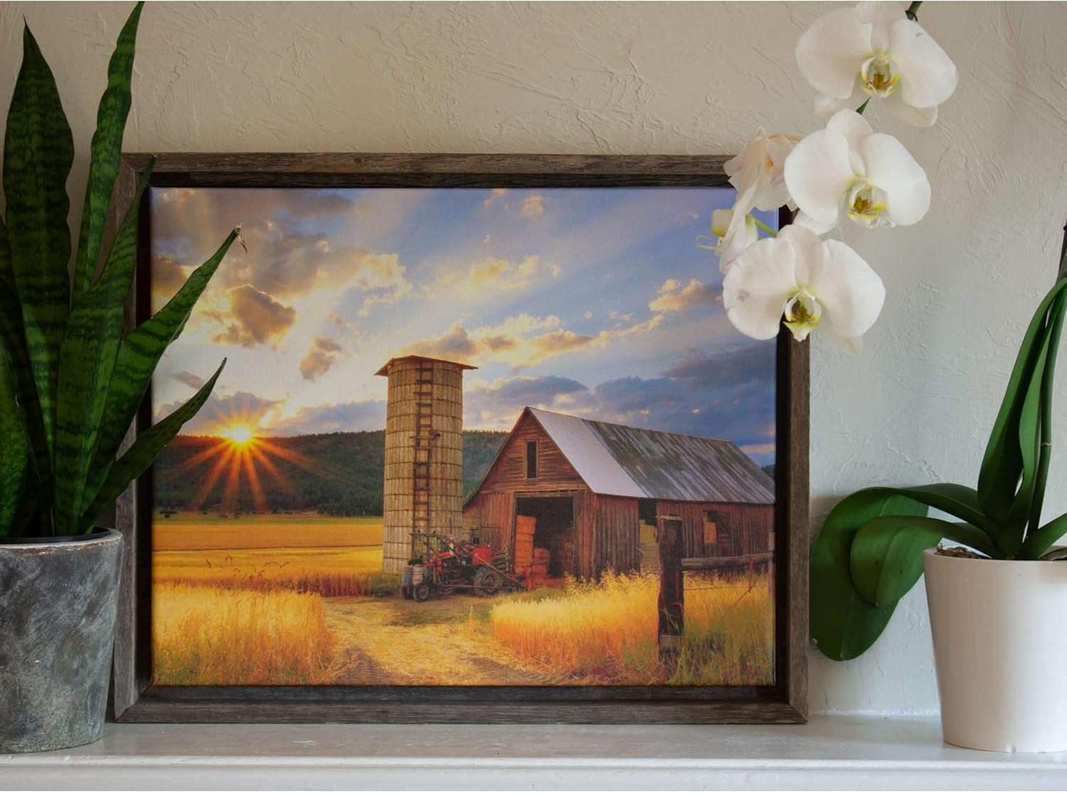 BarnwoodUSA | Rustic Barnwood Canvas Frame | For Oil Paintings & Wall Art | Natural Weathered Gray | 16" x 20"