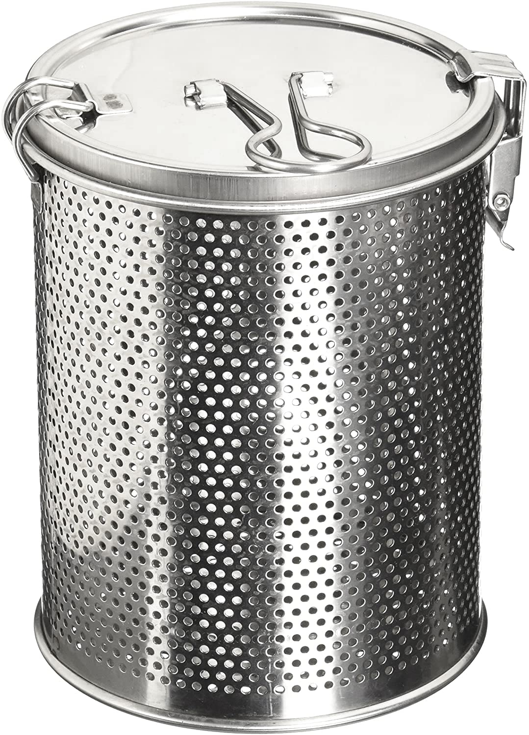 Commercial Grade D 3.9" X H 5.3" Genuine Stainless Steel 18/8 Perforated Strainer - One Touch Lock System - Restaurant & Home Use|Commercial Grade D. 3.9"x H. 5.3" - Genuine 18/8 Stainless Steel Perfo