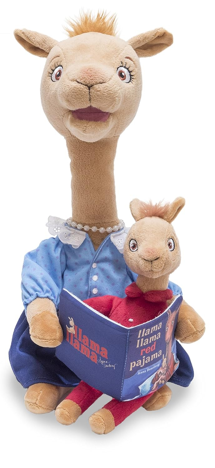 Cuddle Barn - Animated Mama Llama | Talking Stuffed Animal Plush Toy Recites Popular Children's Book Llama Llama Red Pajama by Anna Dewdney | Head and Mouth Moves, 14"