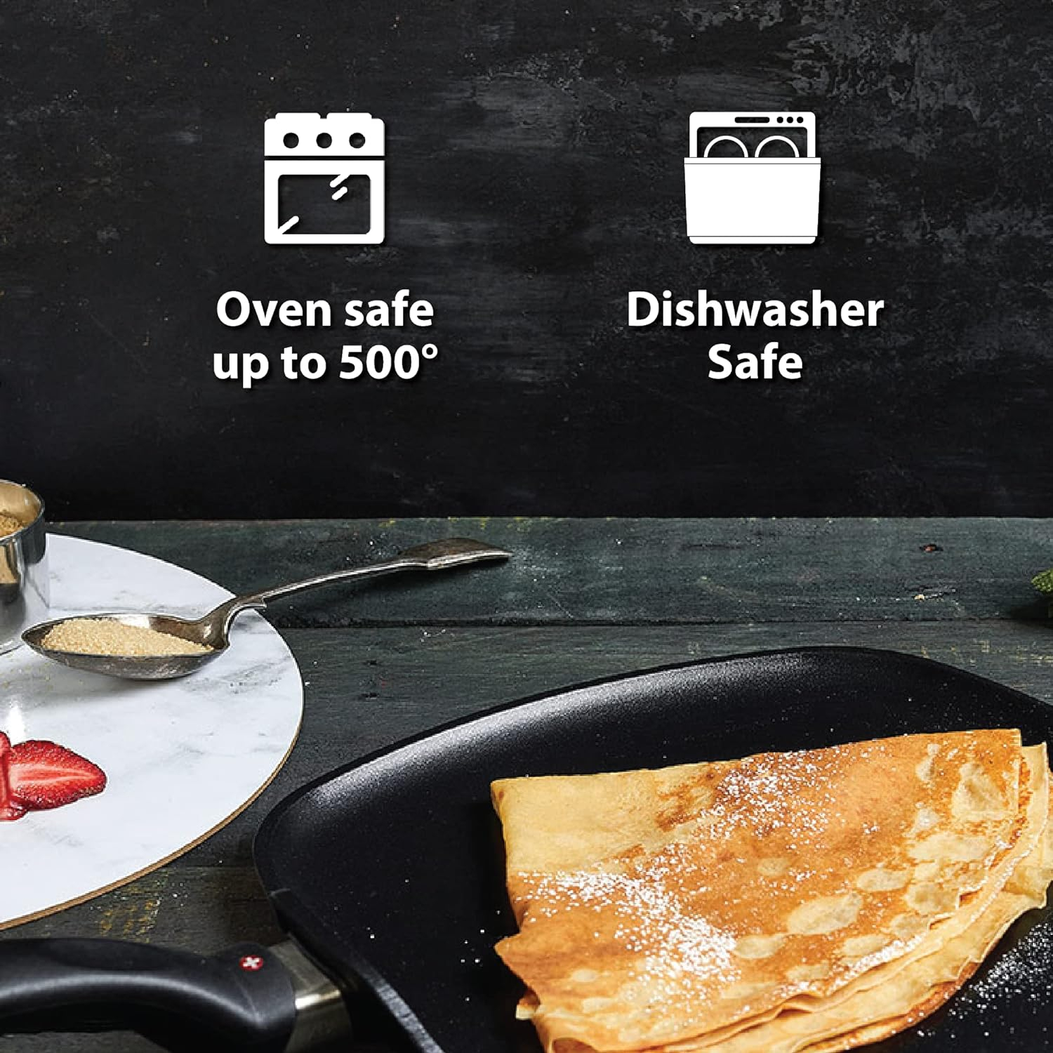 Swiss Diamond 9.5" Induction Aluminum Nonstick Crepe Pan | HD Classic