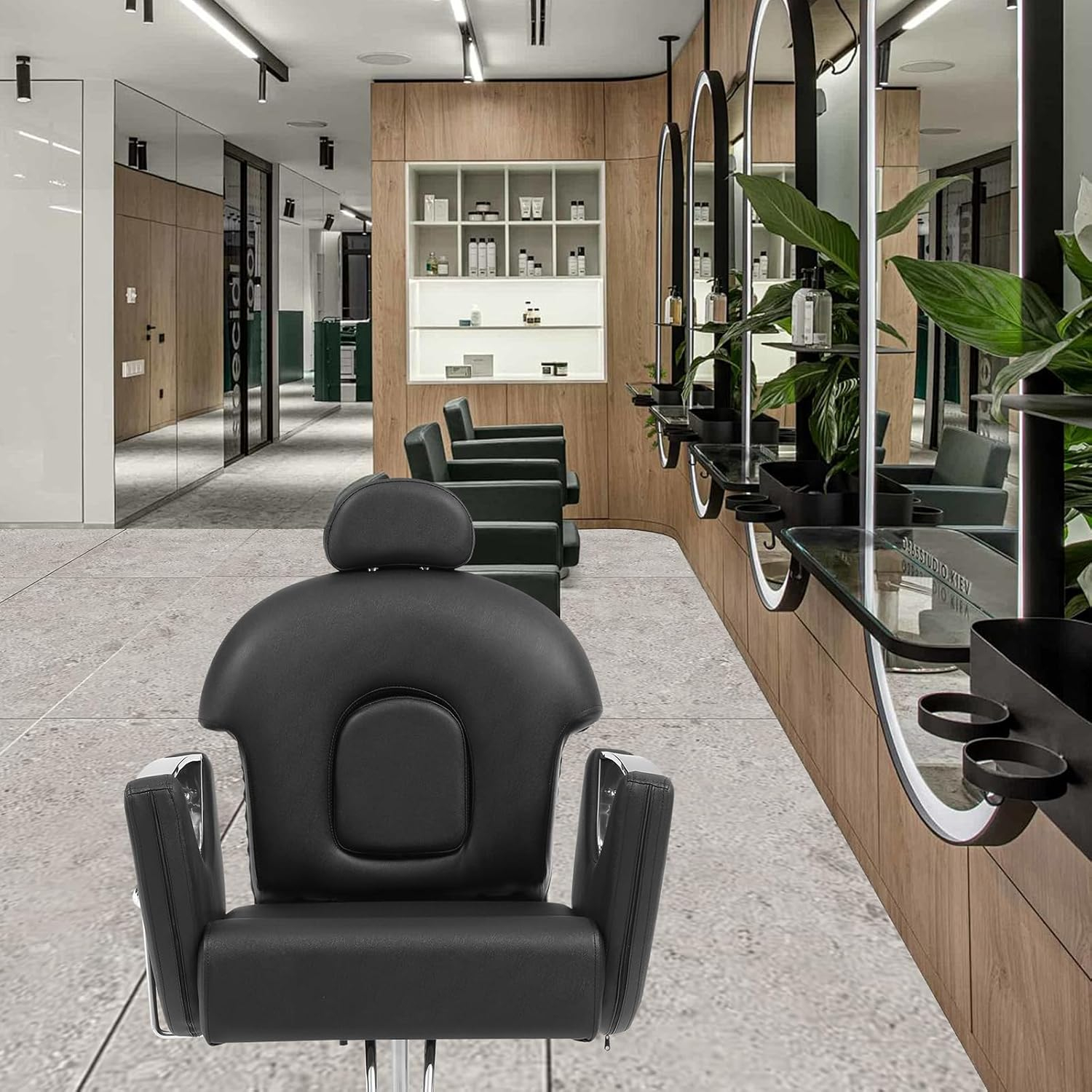 Salon Chair, Hydraulic Recliner Barber Chair for Hair Stylist, 360 Deg Swivel Reclining Salon Chair, Black - 330 lbs