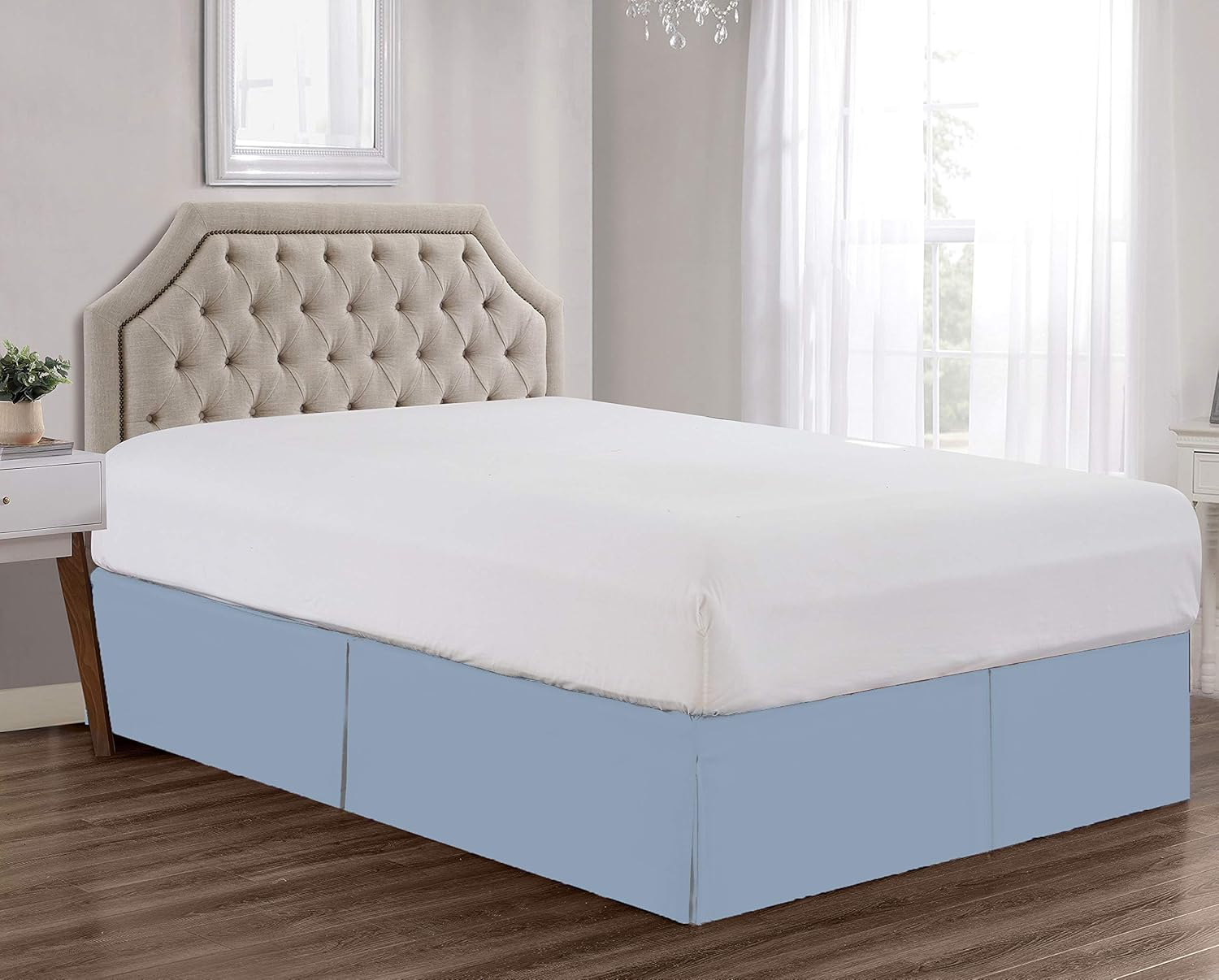 All American Collection New Super Soft Solid Brushed Microfiber 14" Pleated Bed Skirt/ Dust Ruffle