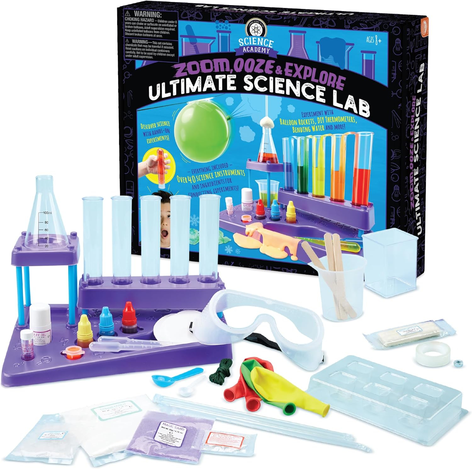 MindWare Science Academy: Zoom, Ooze & Explore Ultimate Lab 15+ Amazing Experiments for Teens & Kids Ages 8 & Up Over 40 Experiments with All Ingredients Included