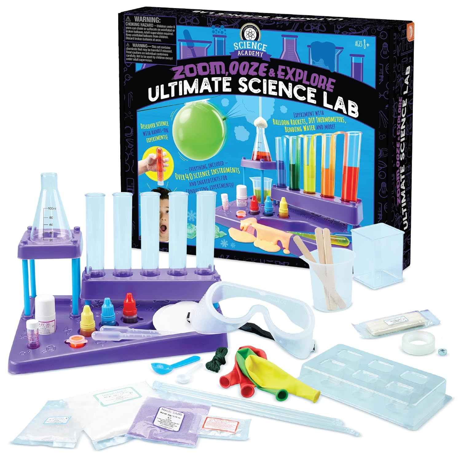 MindWare Science Academy: Zoom, Ooze & Explore Ultimate Lab 15+ Amazing Experiments for Teens & Kids Ages 8 & Up Over 40 Experiments with All Ingredients Included
