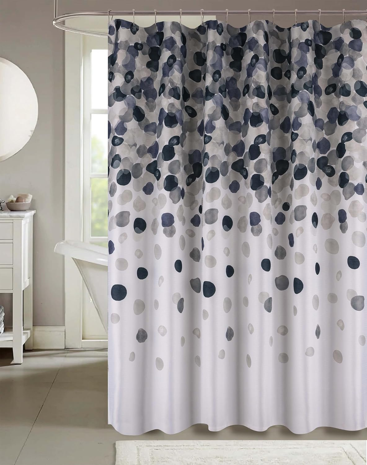 Cedar Flowers Palms Seashells Shower Curtain Collection Watercolor - Charcoal