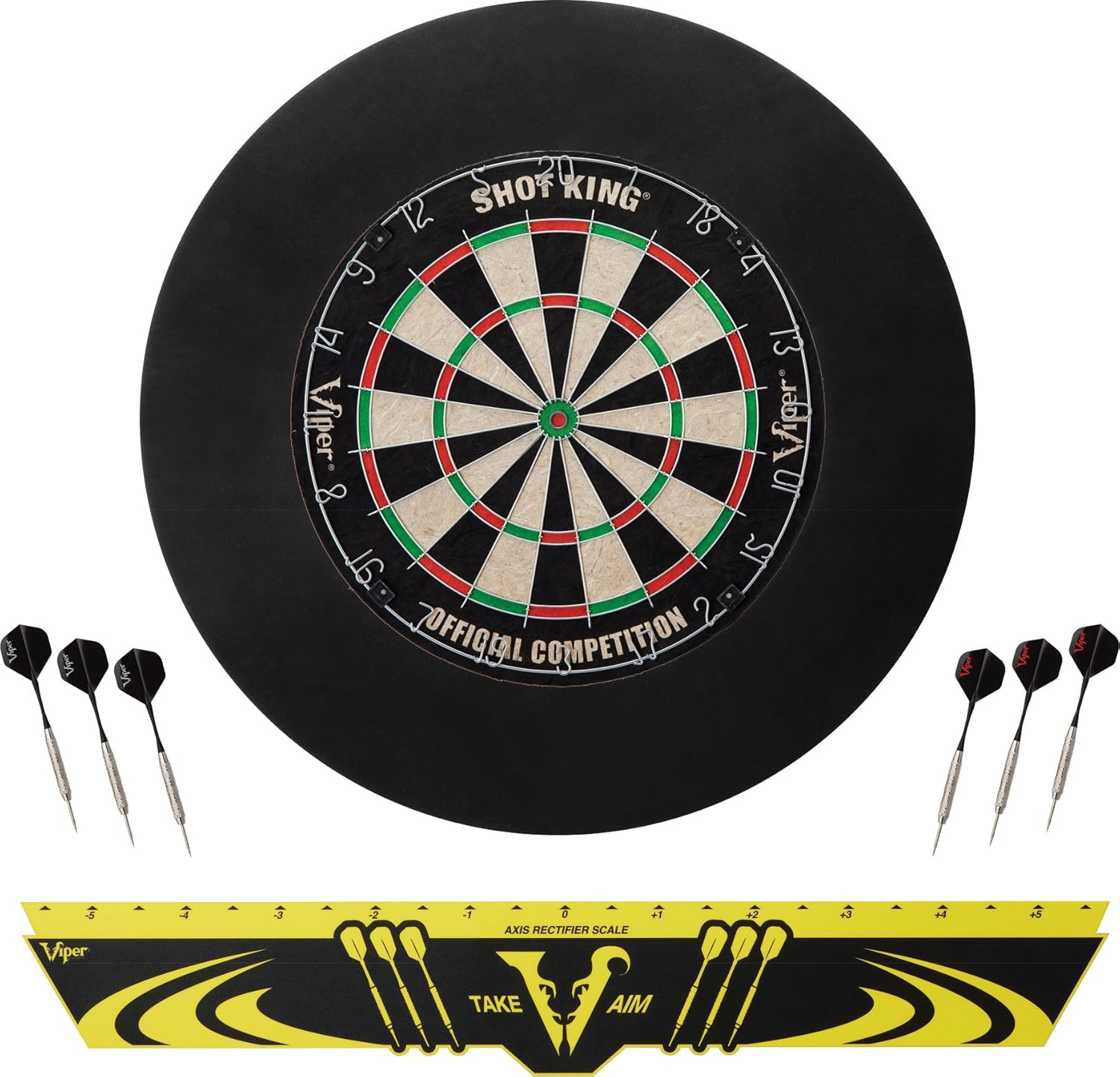 Viper Shot King Sisal Bristle Dartboard with Darts