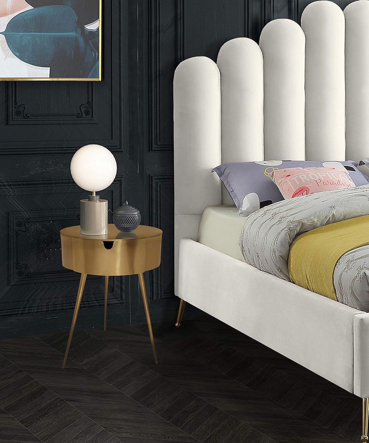 Meridian Furniture Bali Gold Metal Nightstand