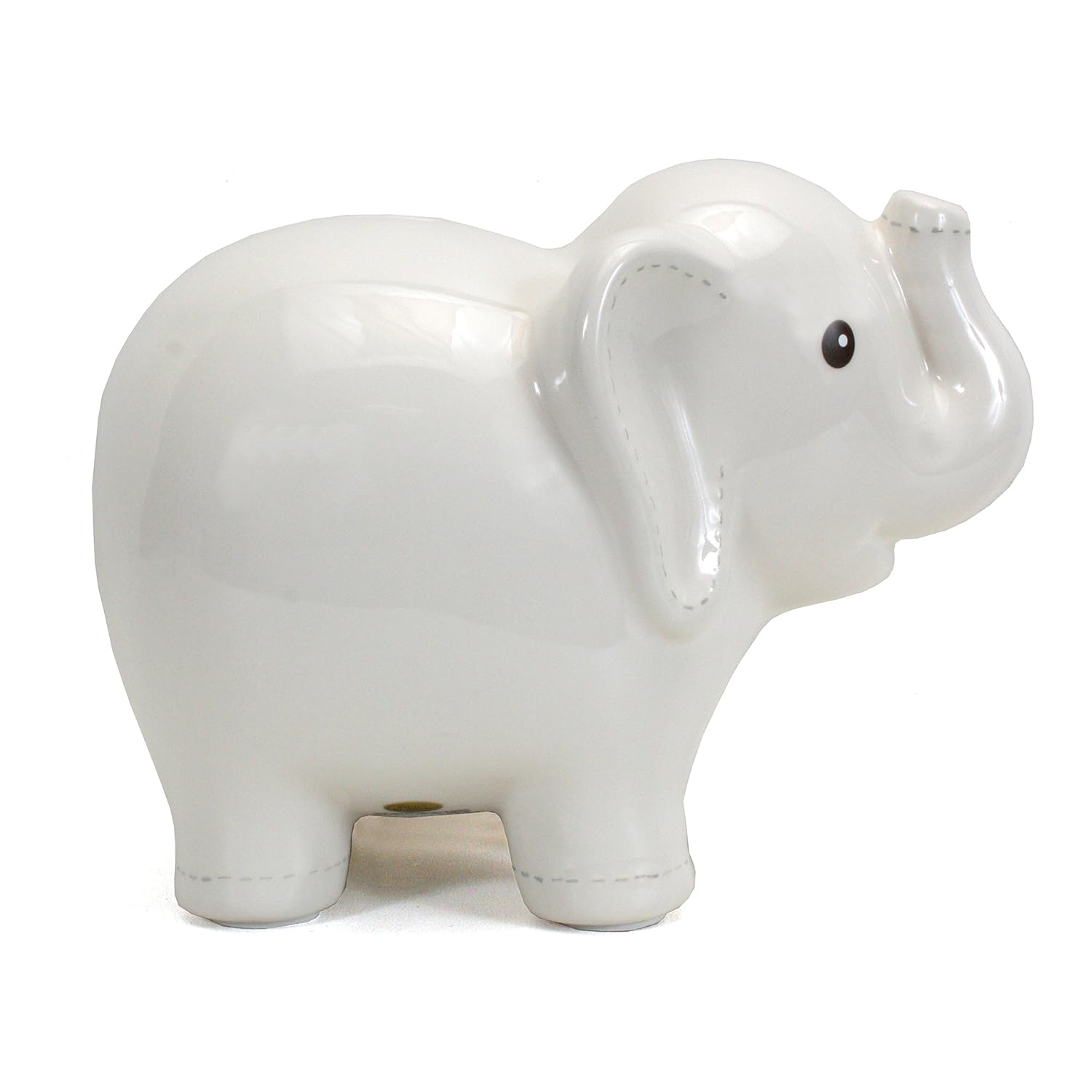 Child to Cherish Large Stitched Elephant Bank, White
