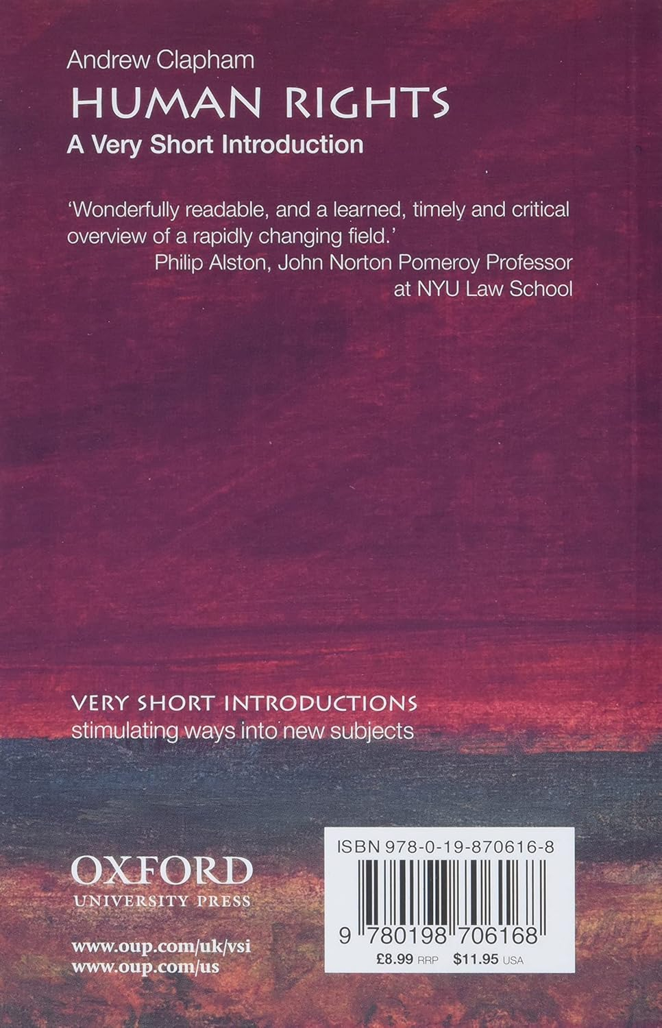 Human Rights: A Very Short Introduction, Red Hardcover Book