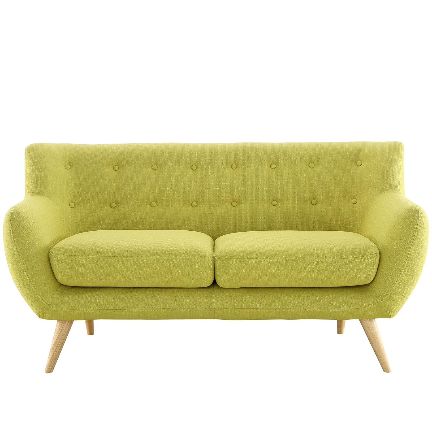 Modway Remark Modern Upholstered Fabric Loveseat in Wheatgrass Green