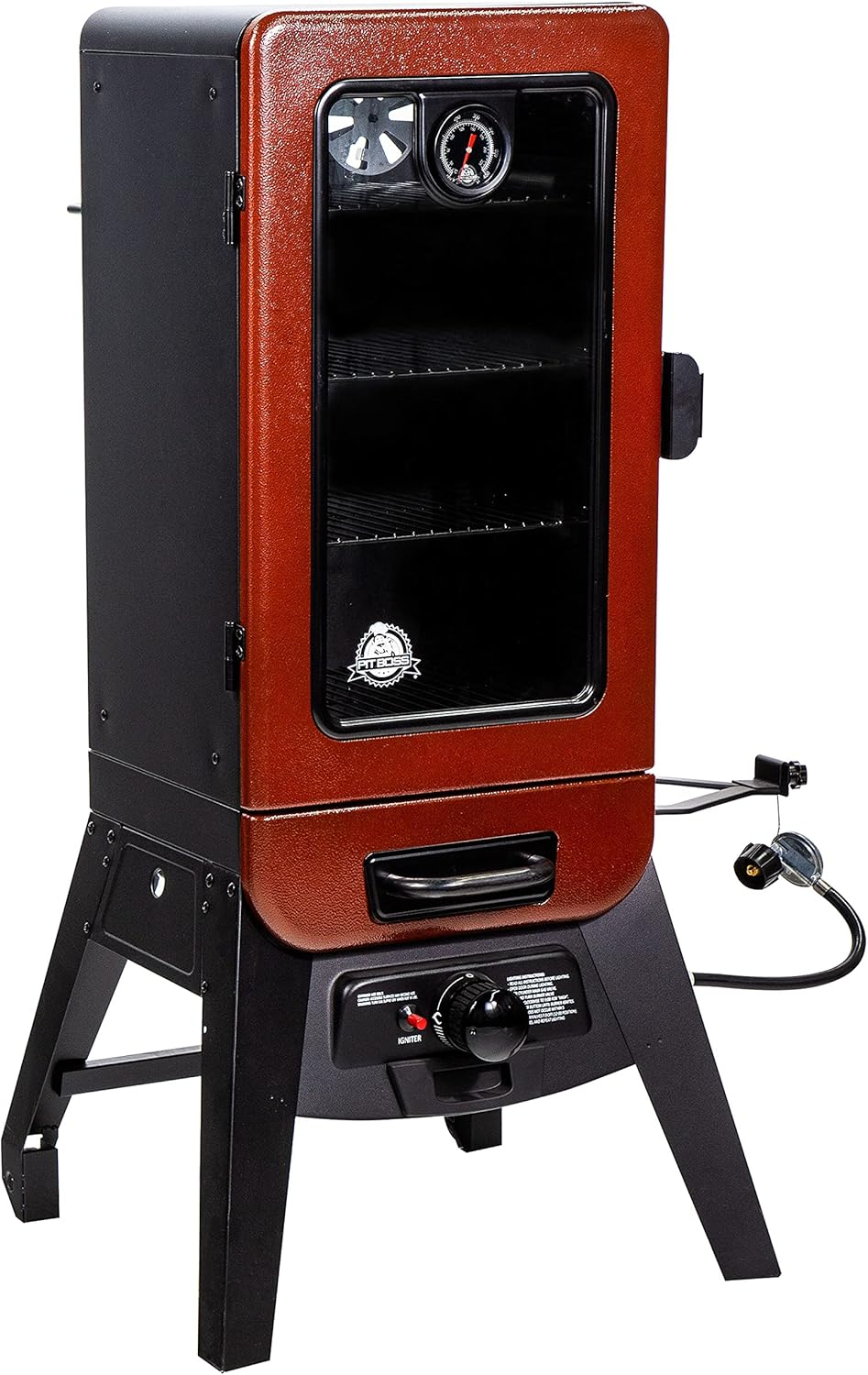 Pit Boss 3-Series Gas Smoker in Red Hammertone - PBV3G1