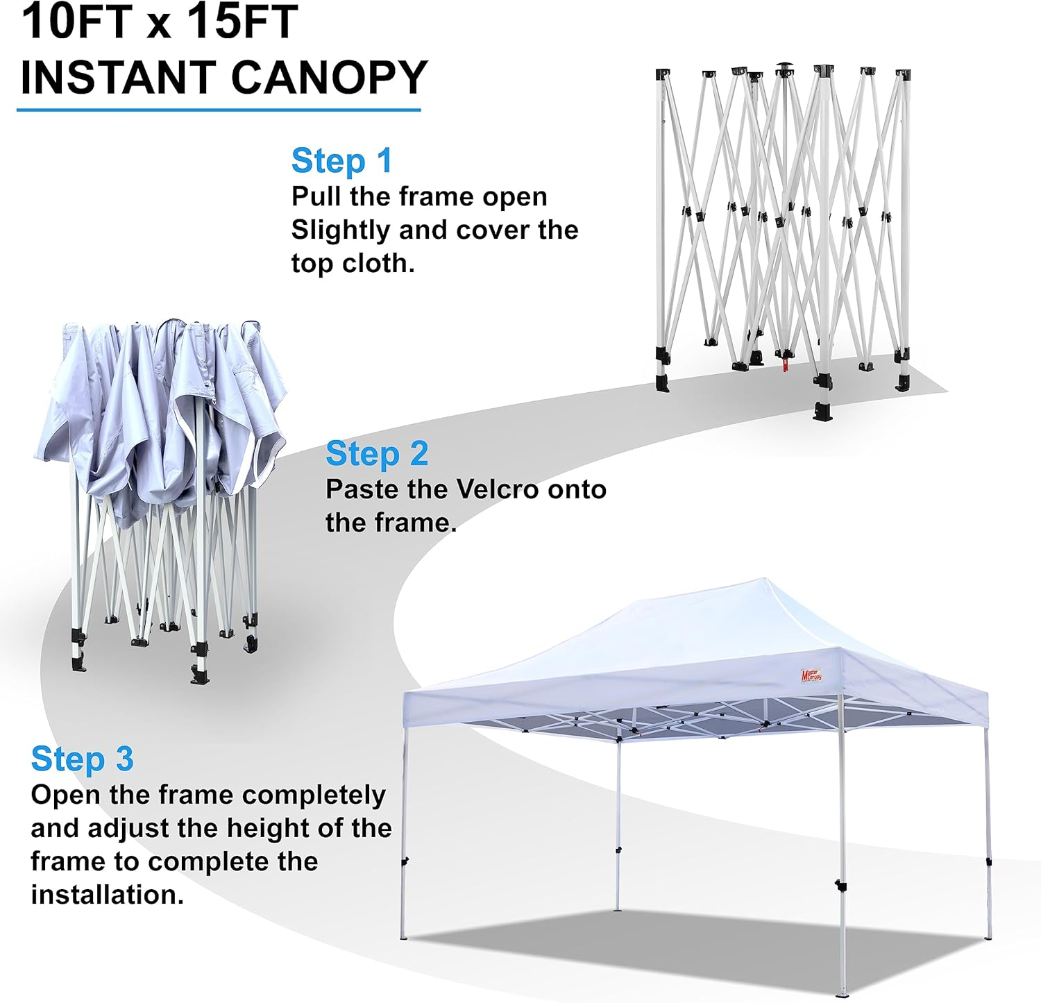 MASTERCANOPY Replacement Pop Up Canopy Top (10x15, White)