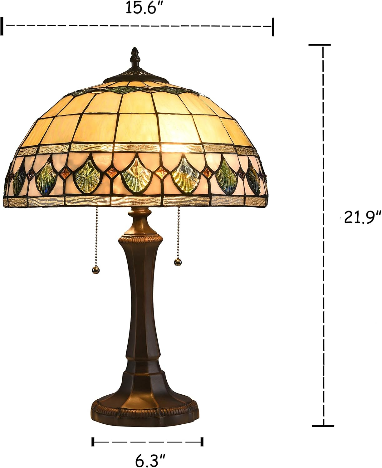 Chloe CH3T037AG16-TL2 Table Lamp, Multi-Colored