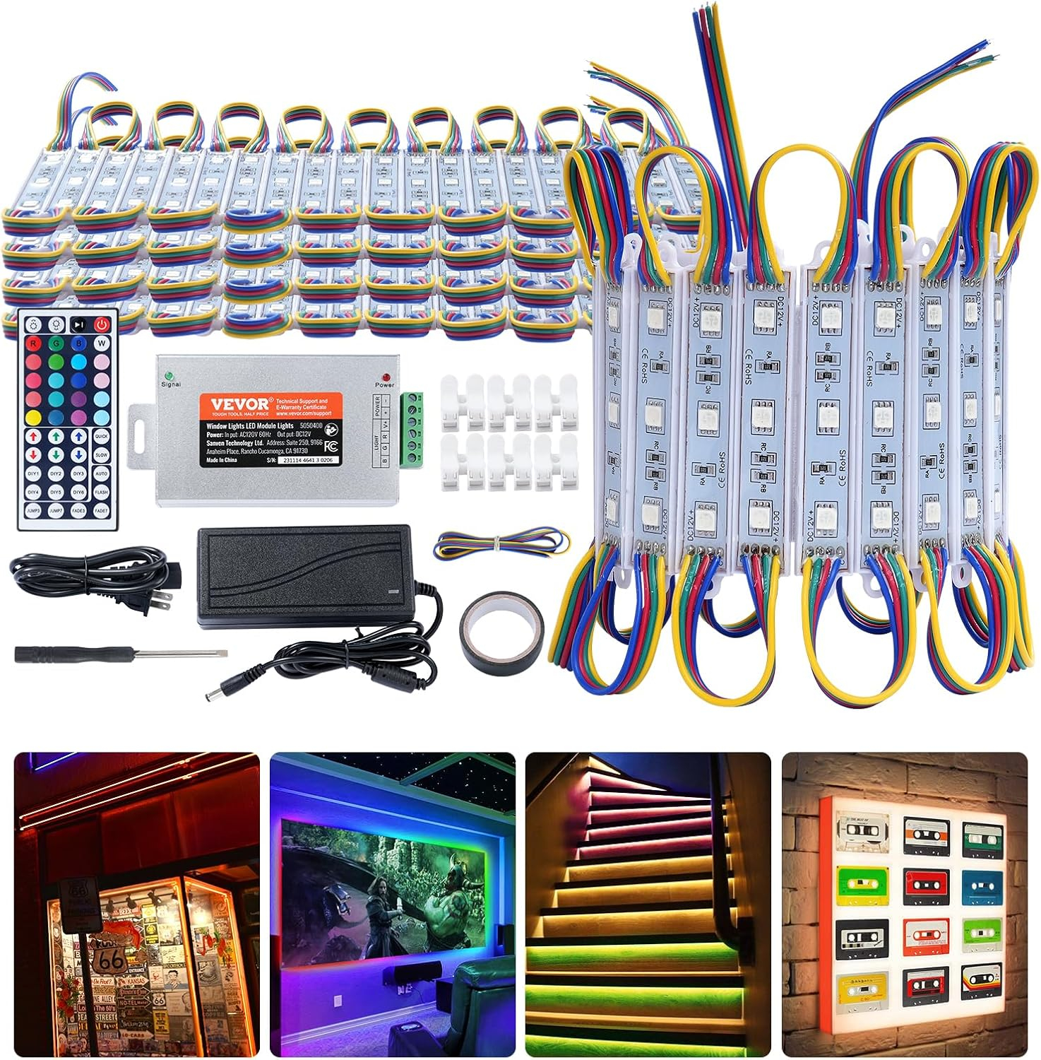 KFFKFF LED Storefront Lights 80PCS 41 ft LED Module Lights 3-LED 5050 SMD RGB