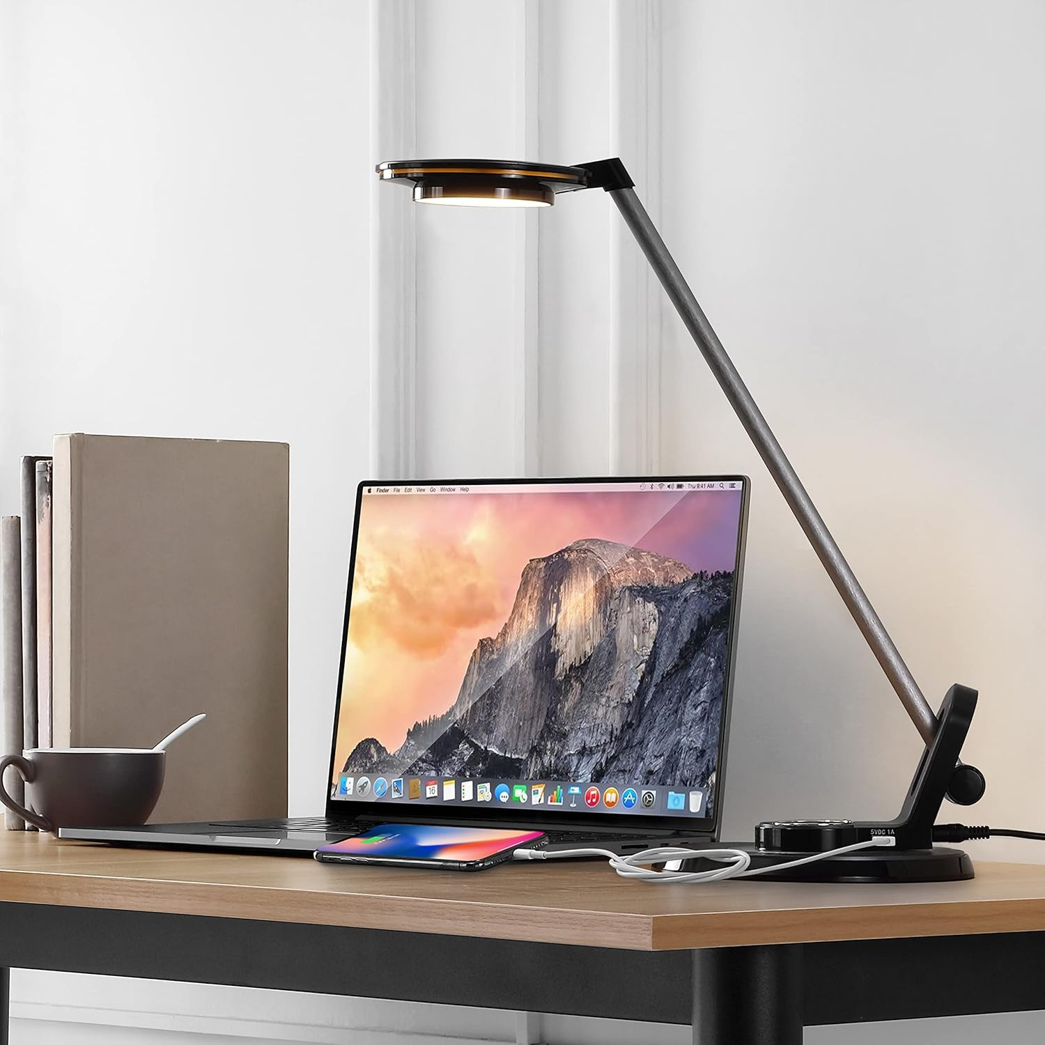 JONATHAN Y JYL7701A Dixon 18.5" Aluminum Contemporary Farmhouse Minimalist Adjustable Dimmable USB Charging LED Task Lamp for Bedroom Living Room Office, Black