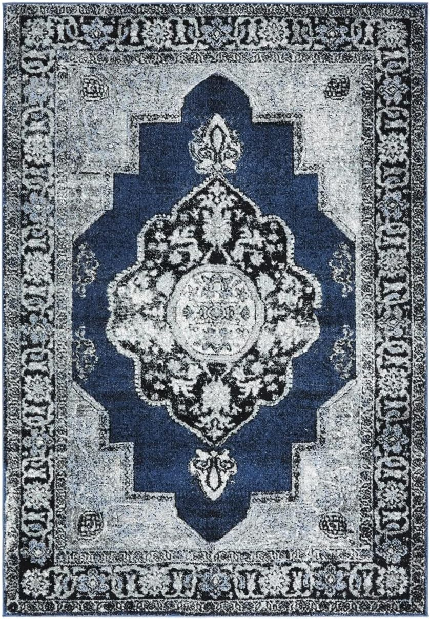 SAFAVIEH Vintage Hamadan Alfombra Oriental Tahnee, Azul/gris, 5'3" x 7'6"