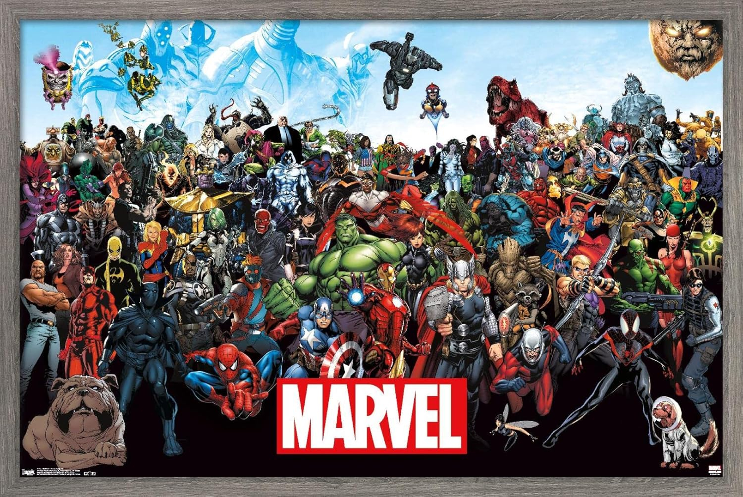 Marvel Comics - The Marvel Lineup Wall Poster, 22.375" x 34", Framed