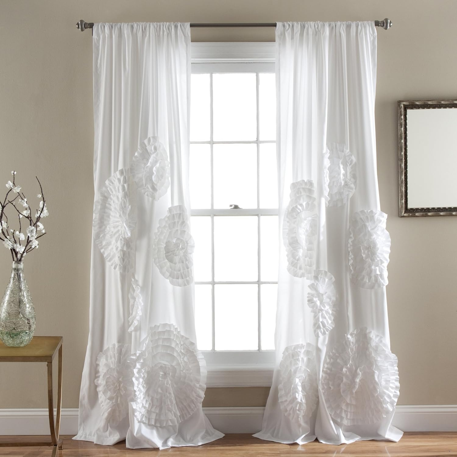 Home Boutique Serena Window Curtain Panel White Single 54X95