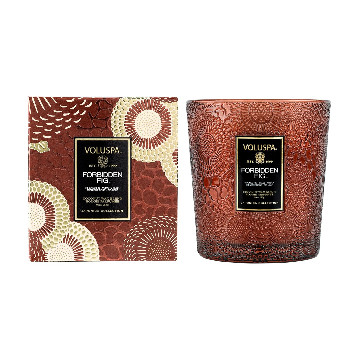 Forbidden Fig Scented Jar Candle with Coconut Wax Blend