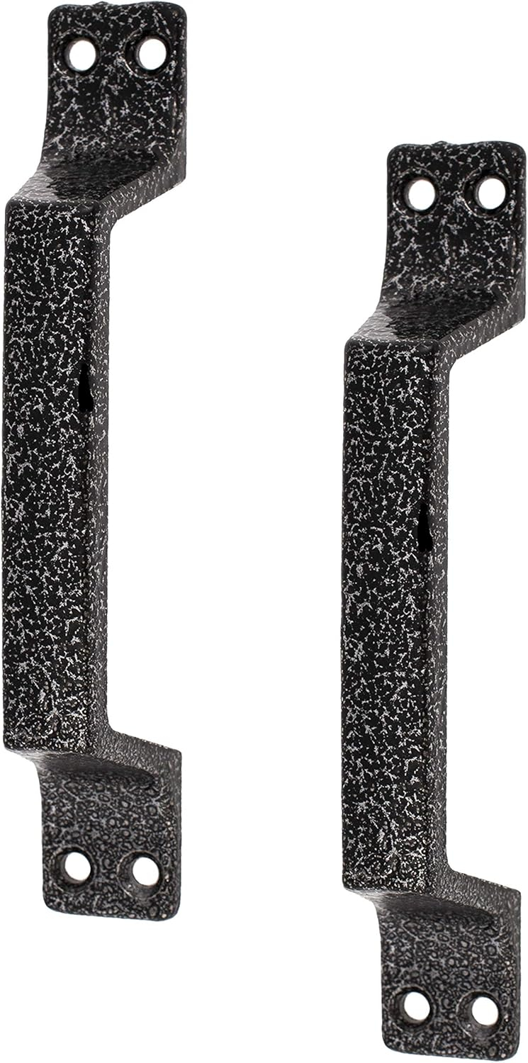 Stainless Steel Pull Handle - Pack of 2 - Heavy Duty Farmhouse Door Black Handle - Utility Metal Gate Pulls Handles Outdoor