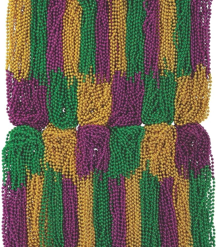 Fun Express Bulk Mardi Gras Beaded Necklace Assortment - 1000 Pc., Mardi Gras, Jewelry, 1000 Pieces