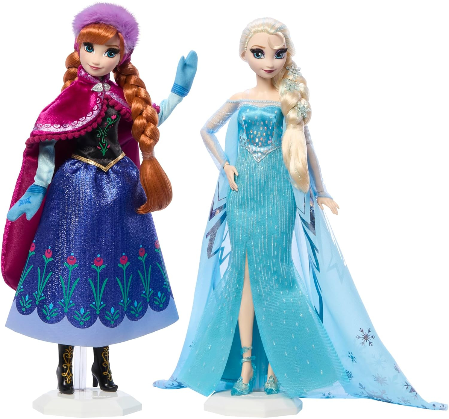 Disney Toys, Disney 100 Frozen Anna and Elsa Collector Dolls, Gifts for Kids and Collectors