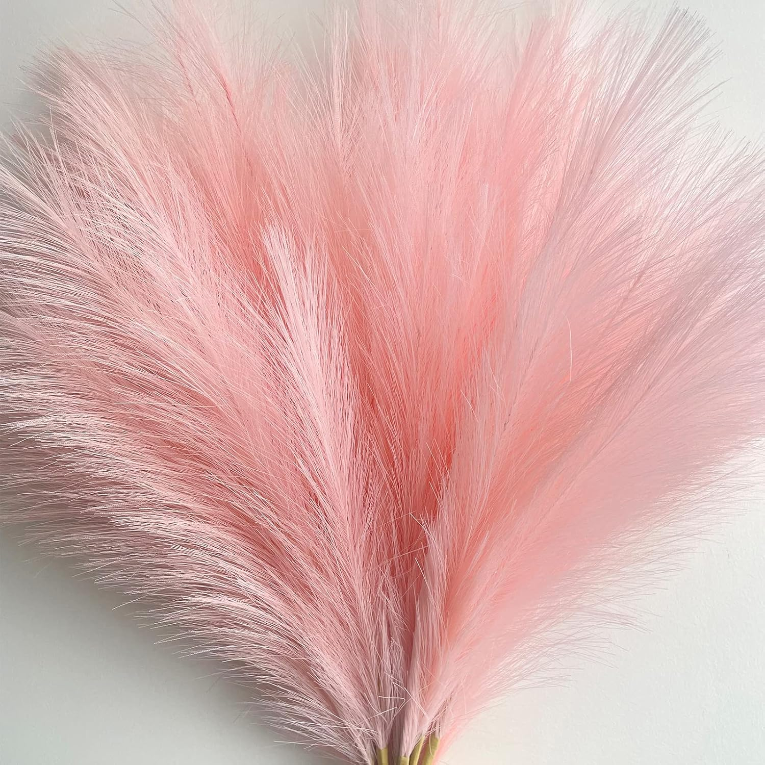 Faux Pampas Grass, Pink Pampas Grass Decor,7 Branches | Each Stem Fluffy Small Pompous Grass for Vase Filler in Table Vase Decor for House, Office, Boho Wedding Flower (Pink, 7PCS 24 inch)