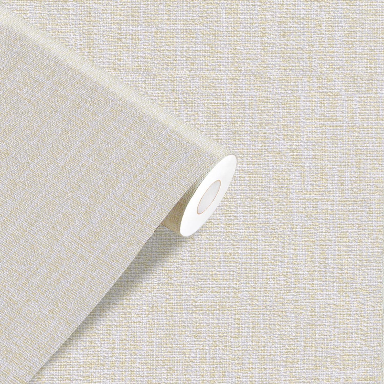 Yancorp 32.8ft Cream Textured Fabric Wallpaper Faux Grasscloth Beige Peel and Stick Wallpaper Self-Adhesive Wallpaper Linen Removable Wallpaper Cabinets Counter Top Liners, 15.7" X 394" Cream 15.7"x394"