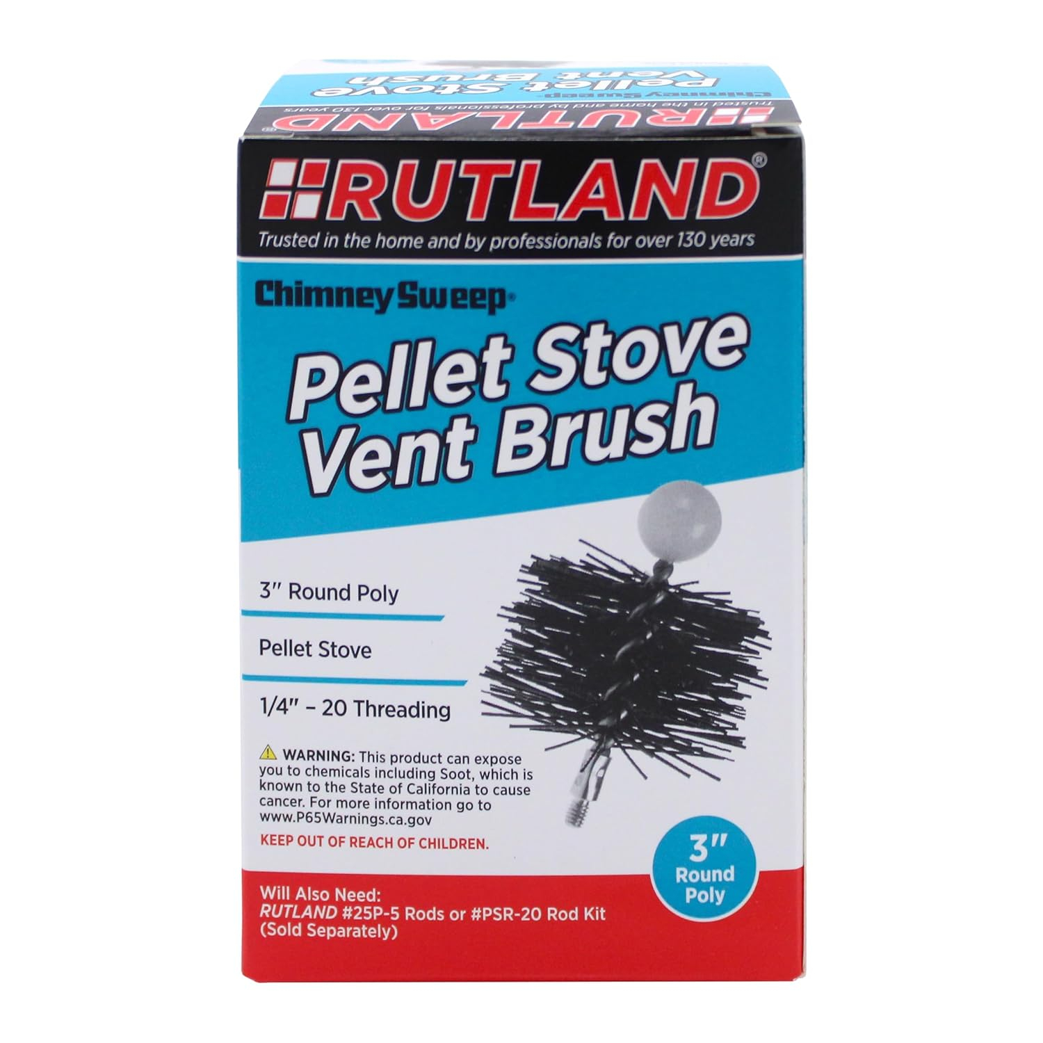Rutland Round Poly Pellet Stove Vent Brush