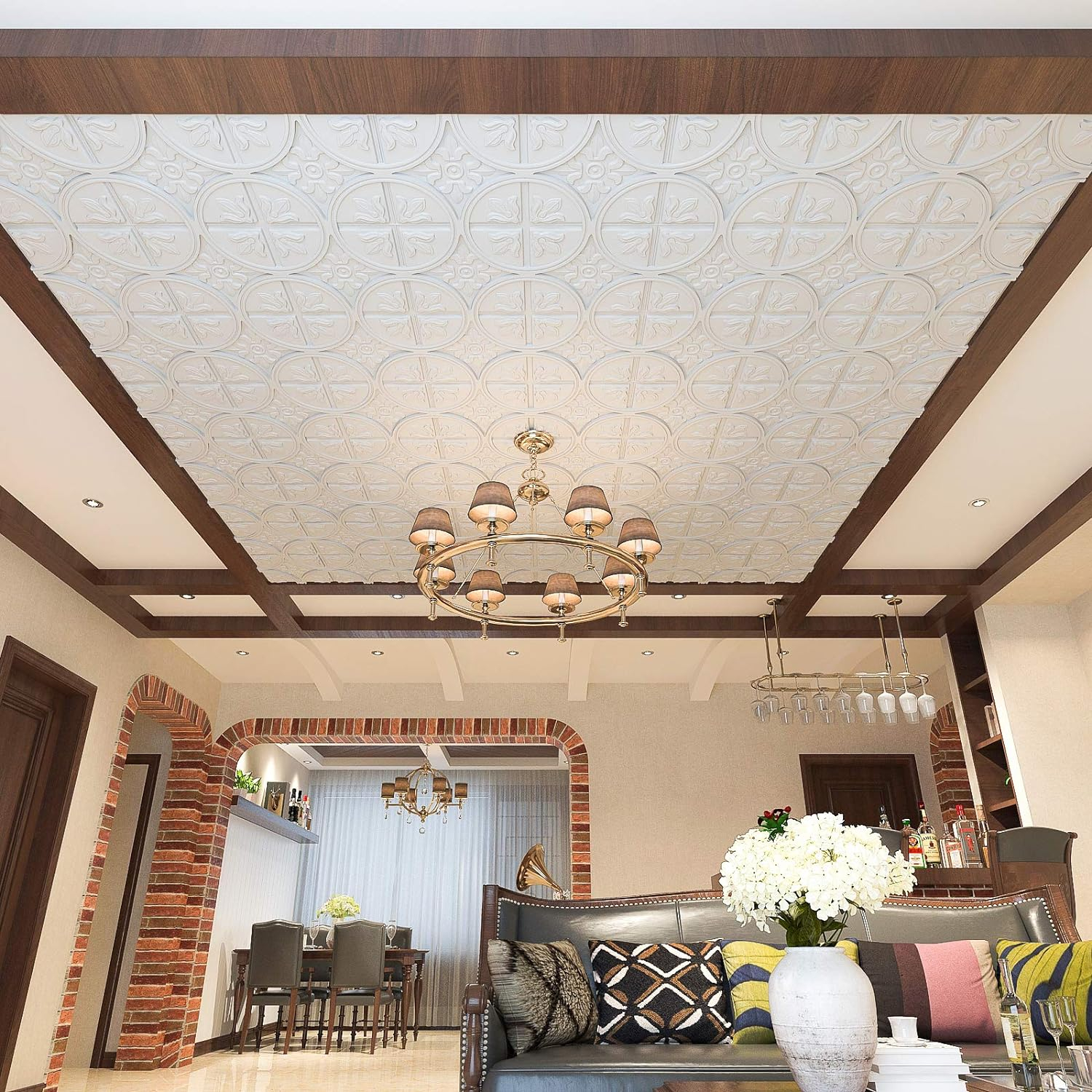 Art3d 12 (Pack Of 12) Wall Panel Traditional, White