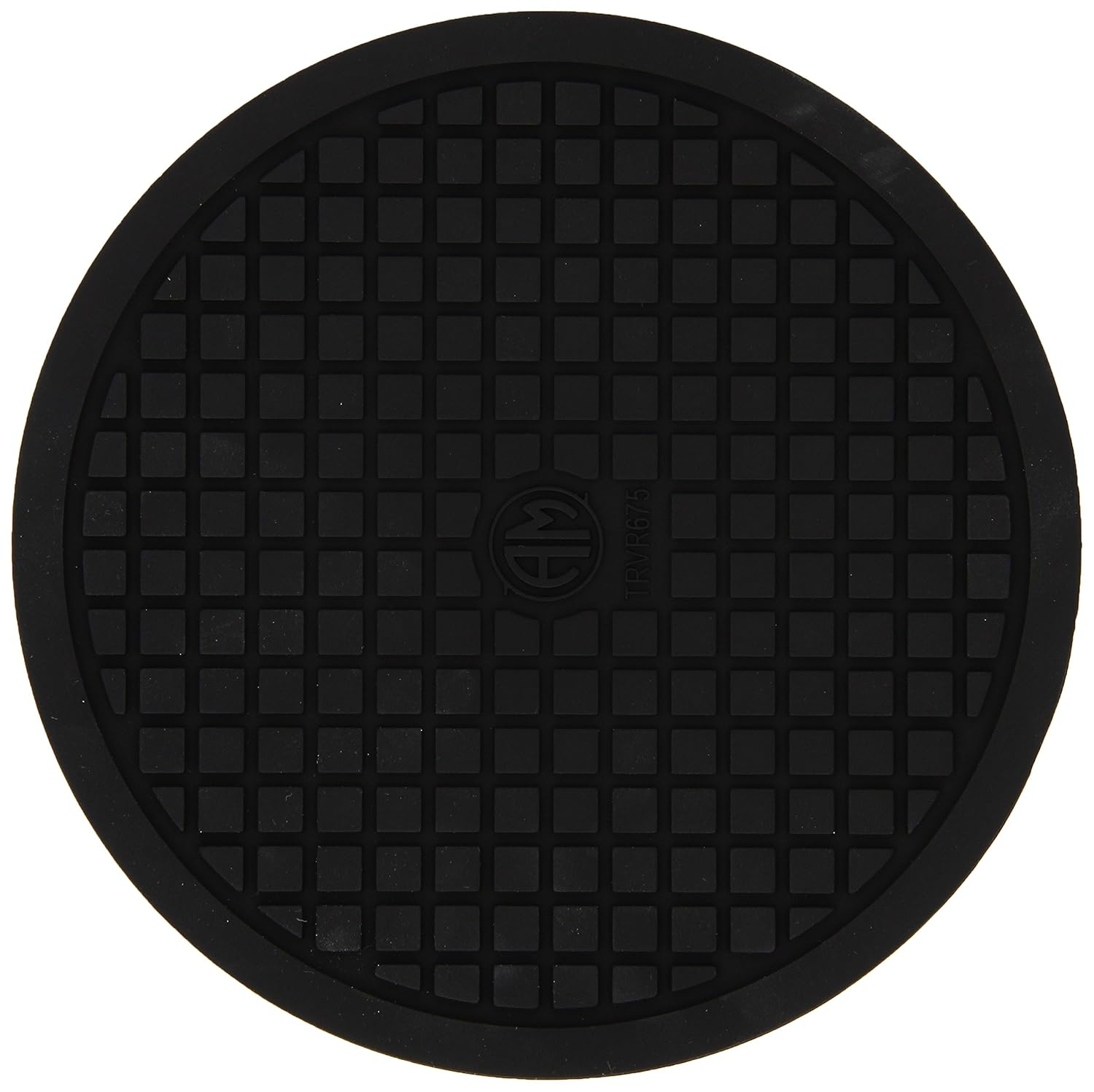 Black Round Silicone Heat-Resistant Kitchen Trivet, 6.75"
