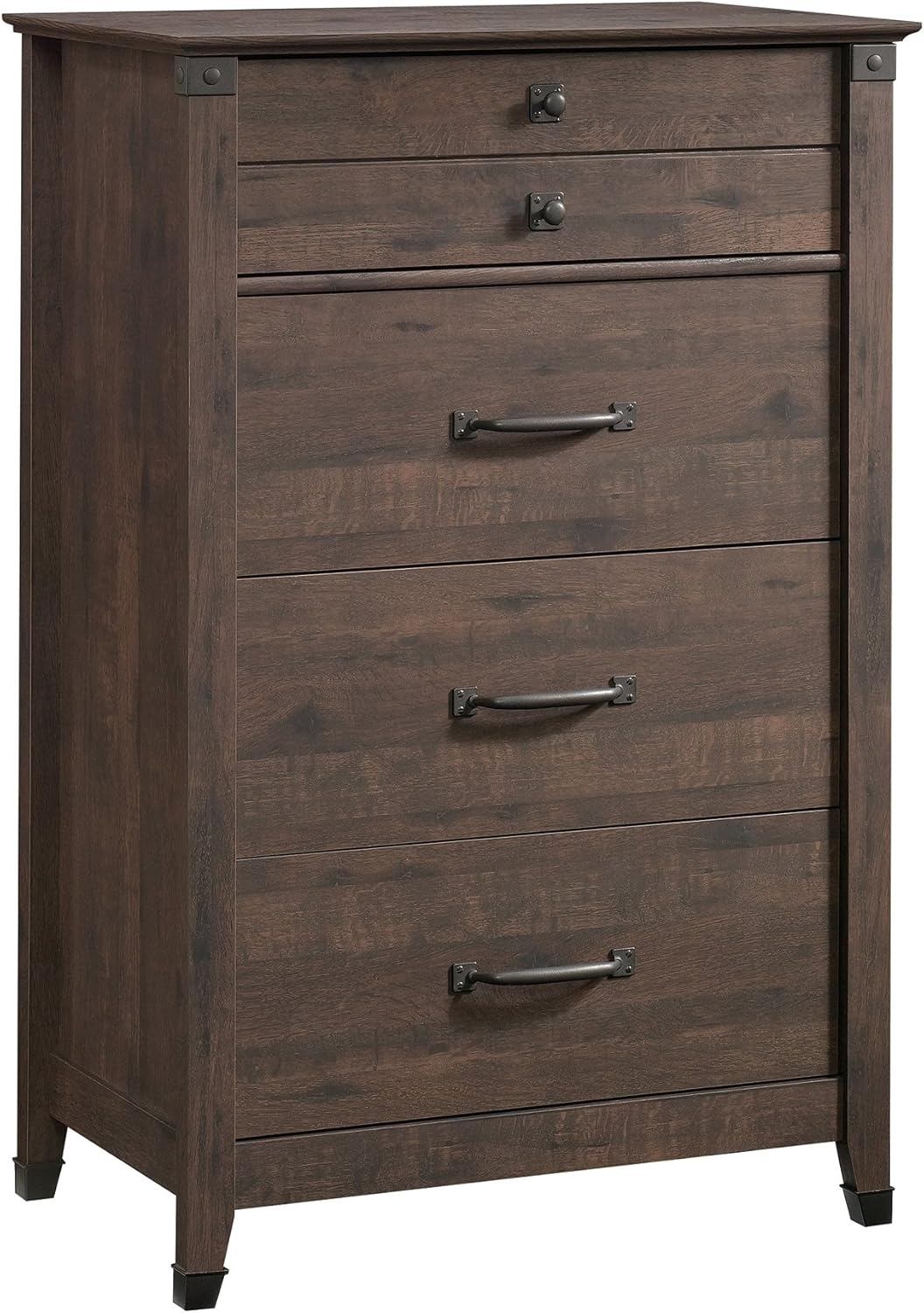 Sauder Carson Forge 4-Drawer Dresser, Coffee Oak Finish