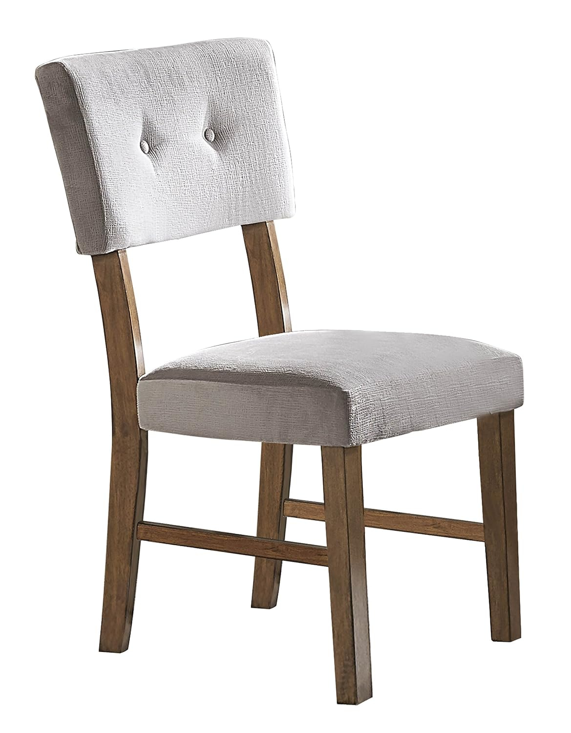 Gray Upholstered Wood Mid-Century Modern Side Chair
