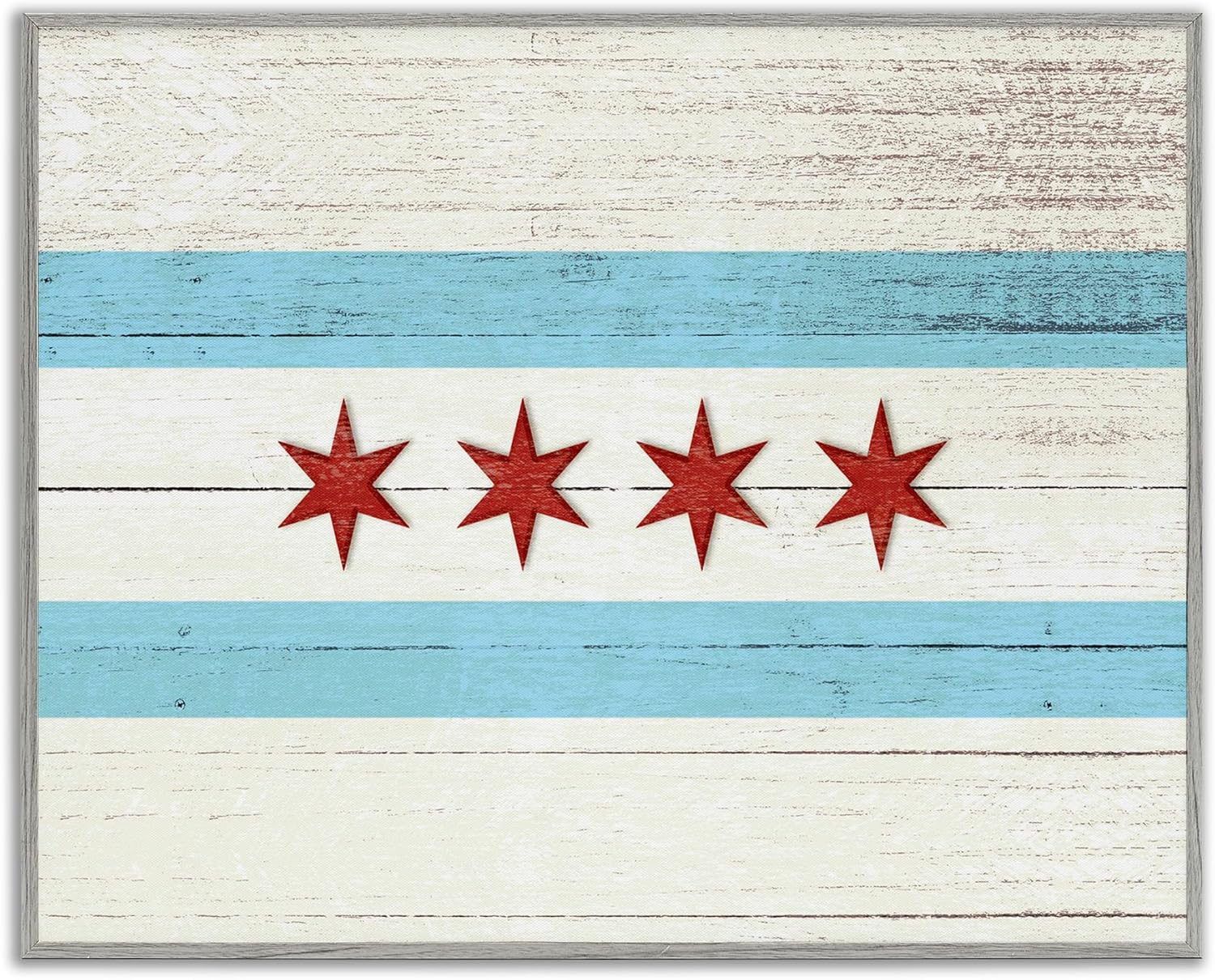 Stupell IndustriesChicago Flag Distressed Wood Look Framed Wall Art by Daphne Polselli
