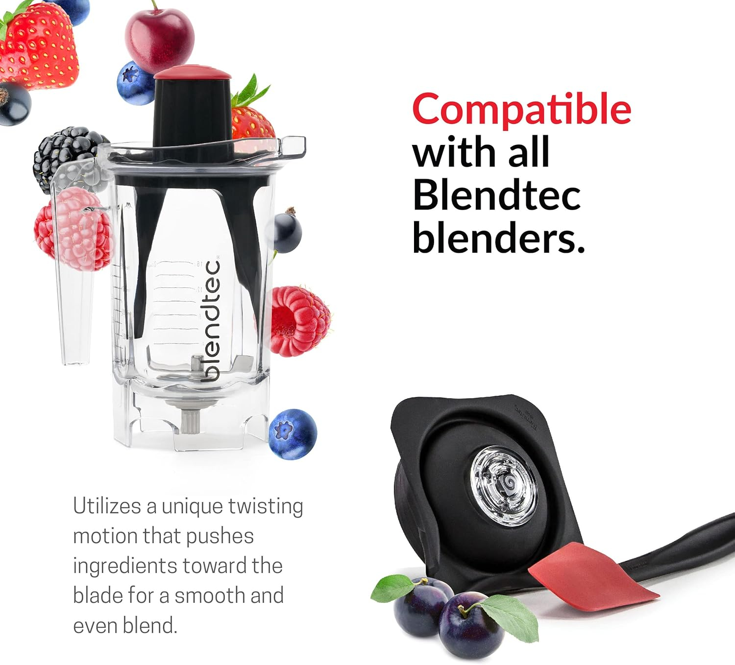 Blendtec 37 oz Twister Jar - Blender Jar Set for Shakes, Smoothies, and Thick Blends - Compatible with Blendtec Blenders - 16 oz Blending Capacity