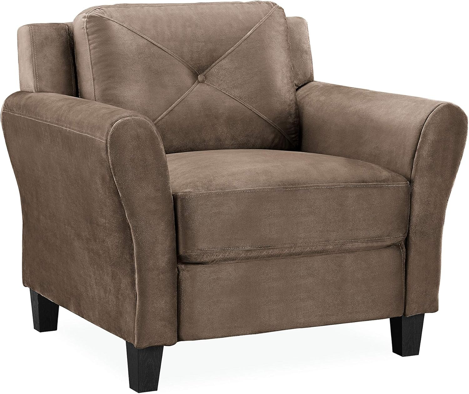 Harvard Brown Microfiber with Round Arm Chair