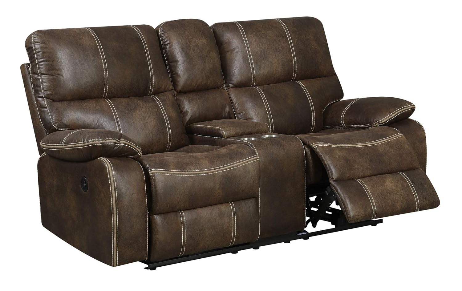 Madrona Burke Power Reclining Loveseat with Dual Recliners, Hidden Storage