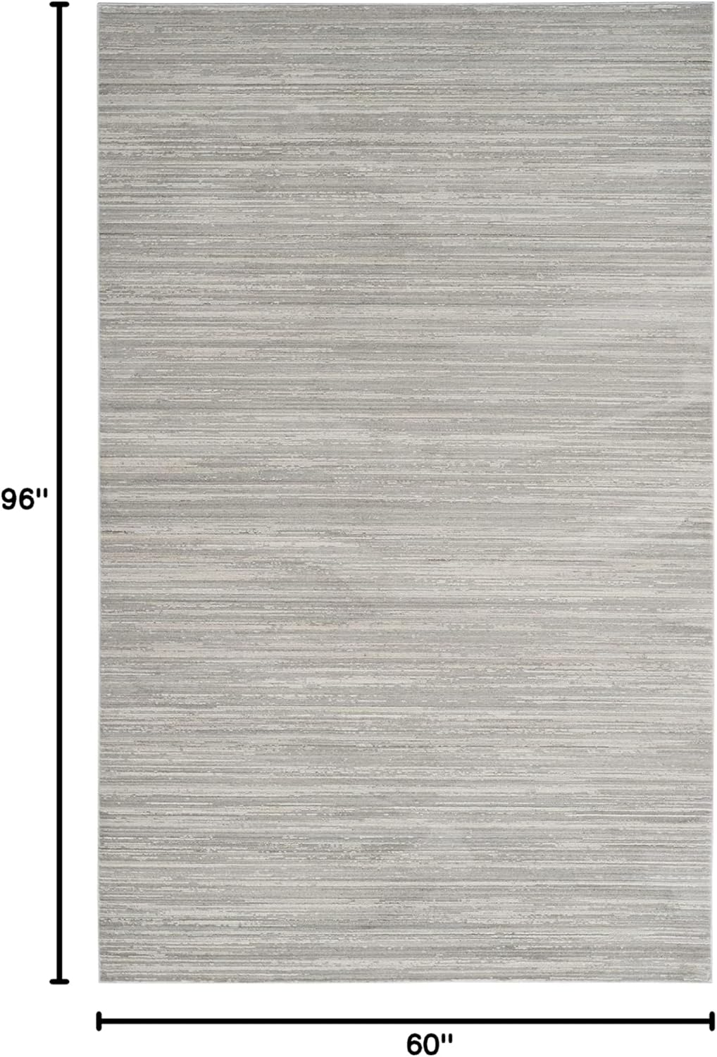 Safavieh Mystique Albox 5 x 8 (ft) Loomed Polyester Slate Rectangular Indoor Stripe Industrial Area rug